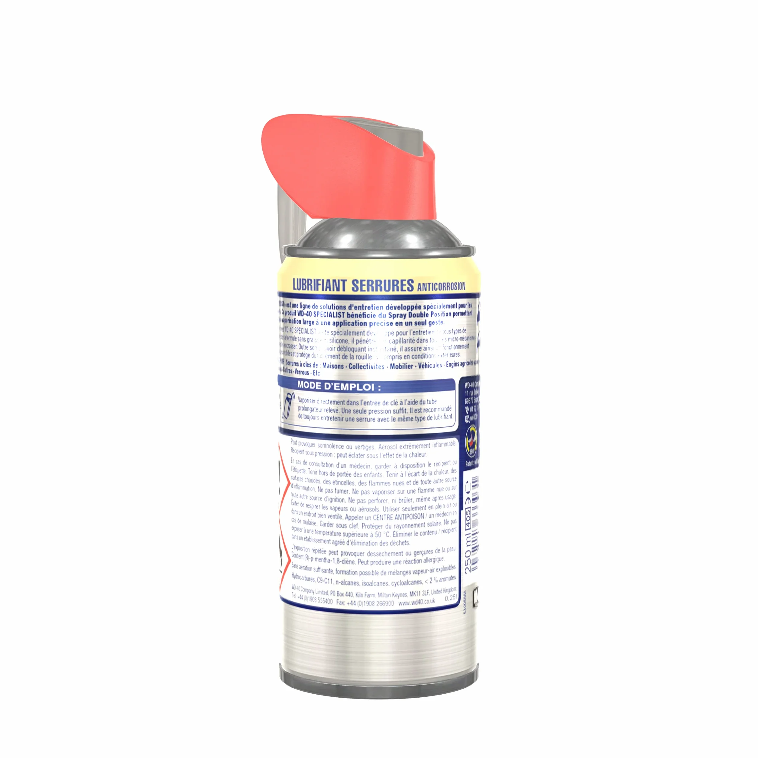 WD-40 Specialist Lubrifiant Serrures Spray Double Position Anticorrosion 250 ML
