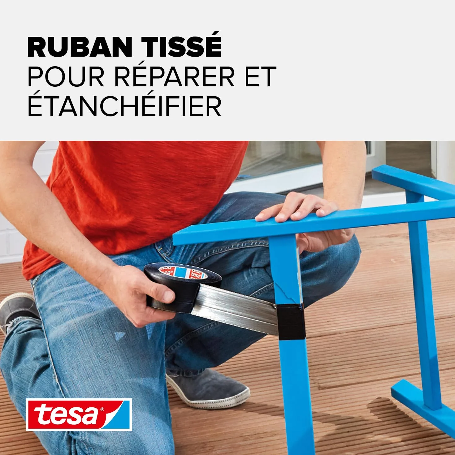 tesa Ruban Adhésif Toile Extra Power 10 m x 50 mm Blanc 1 Rouleau