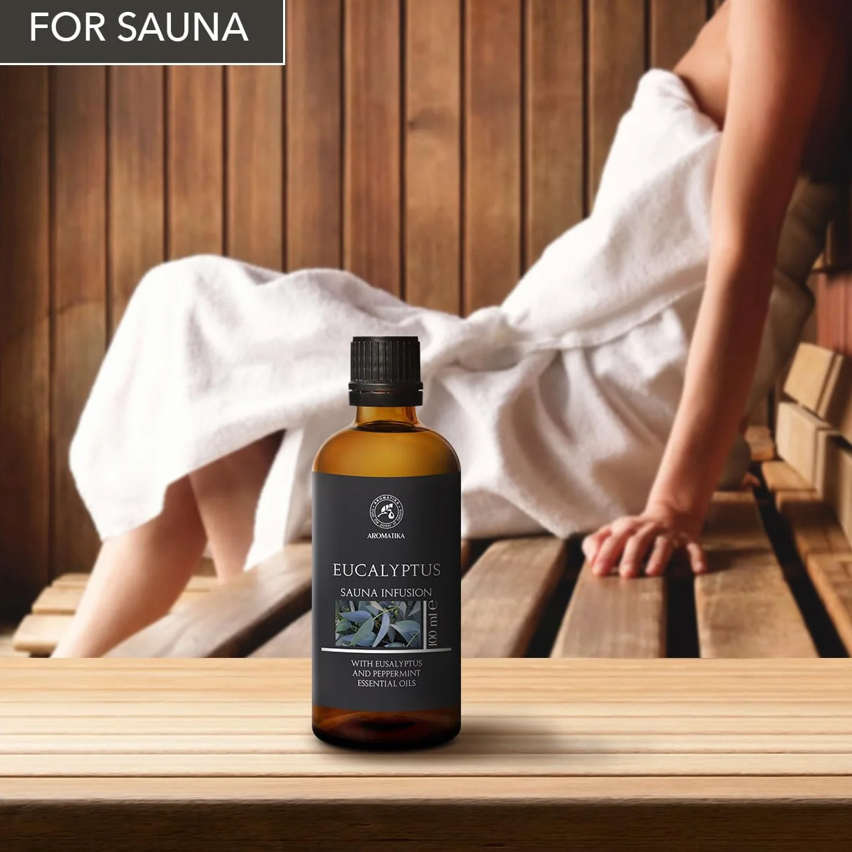 Huile Essentielle d'Eucalyptus & Menthe Poivrée 100ml - Arôme pour Sauna - Parfum Naturel - Aromathérapie
