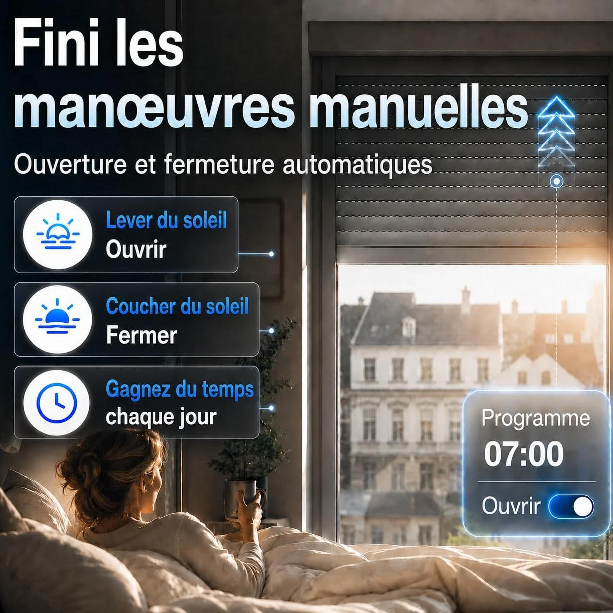 LoraTap Module Volet Roulant Connecté WiFi 2,4GHz Moteur AC 4 Fils 300W Commande Vocale Alexa Google Assistant