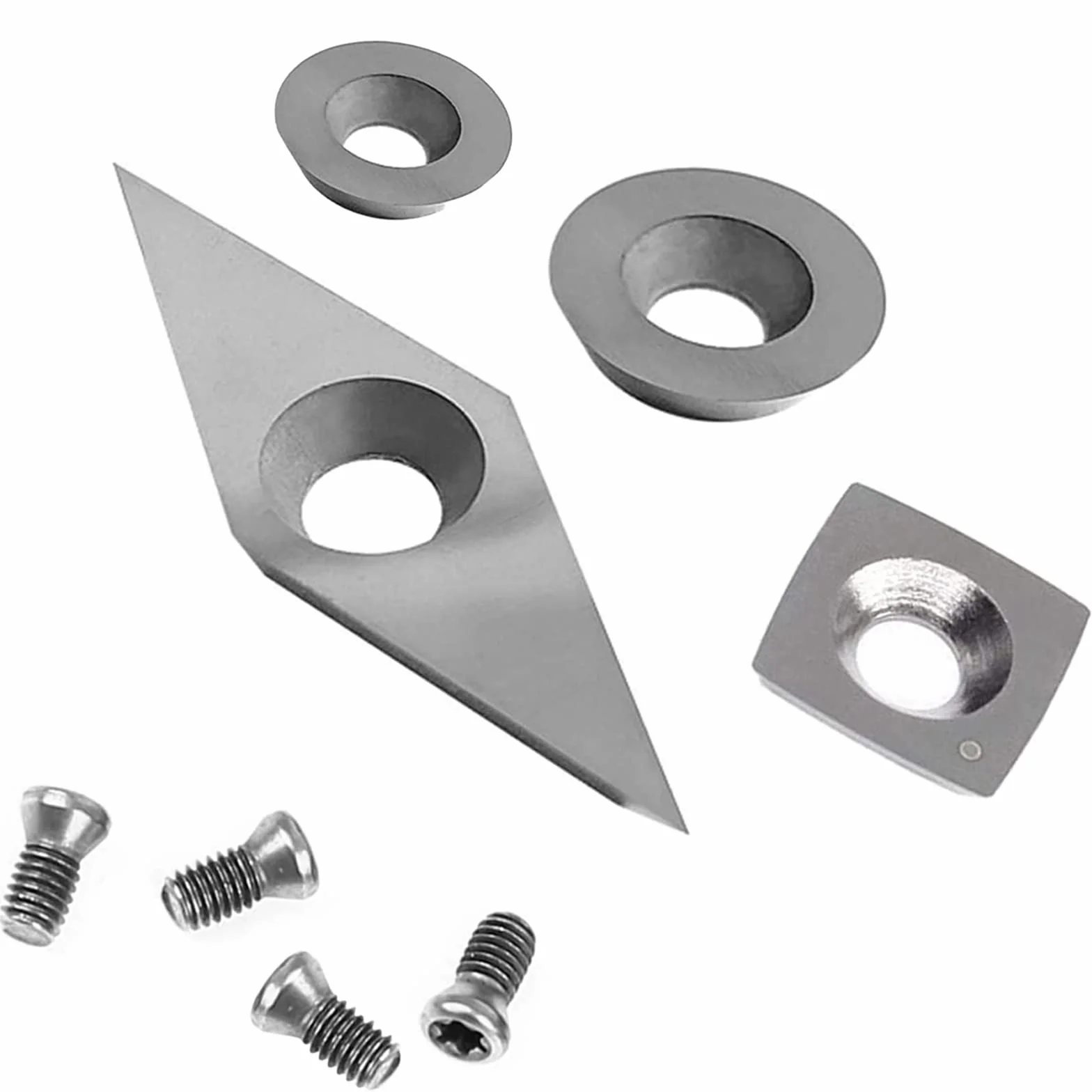 Plaquettes Carbure 16 Pièces Kit de Fers à Tourner CNC pour Bois Vis M4