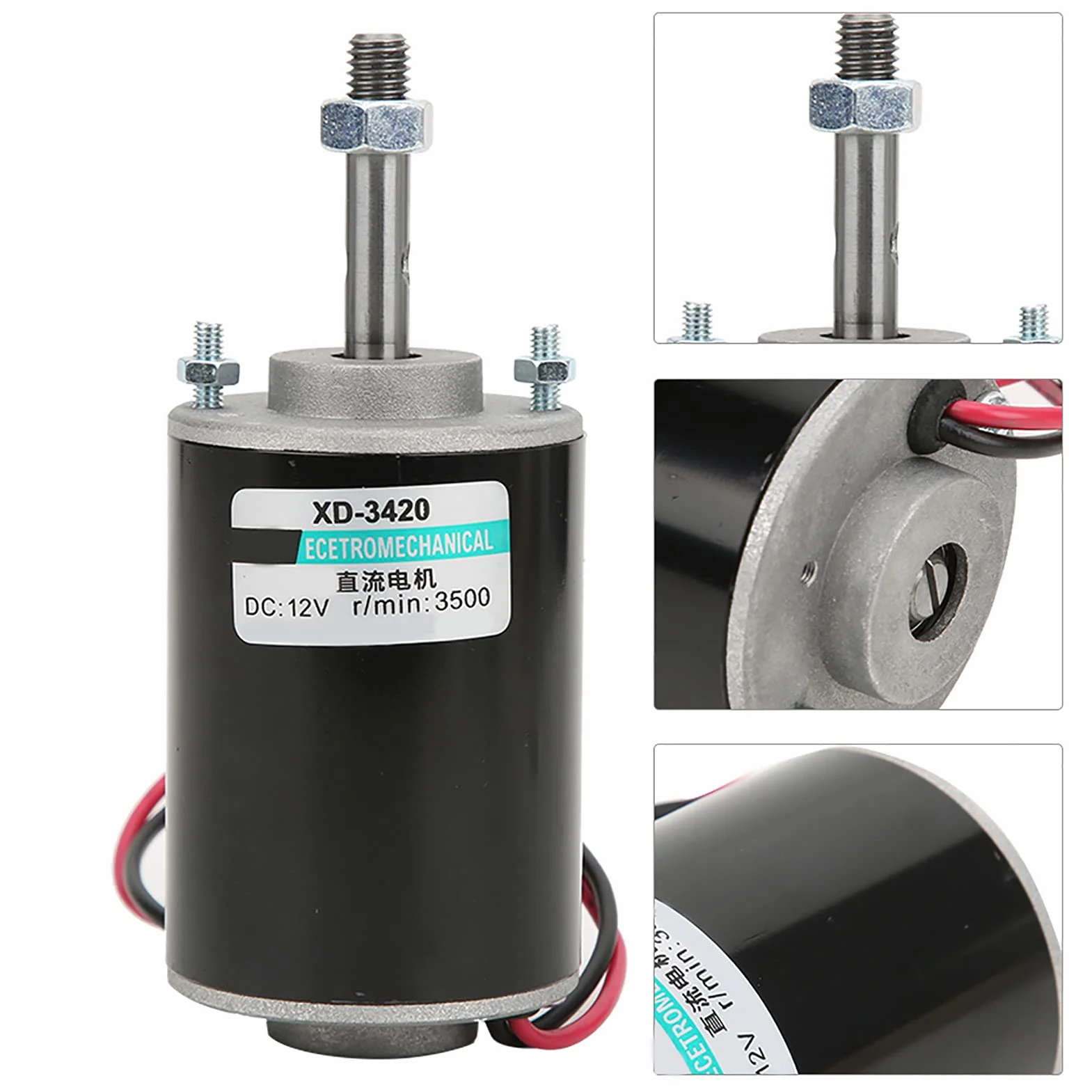 Moteur à courant continu à aimant permanent 12/24V 30W 3500RPM CW/CCW grande vitesse