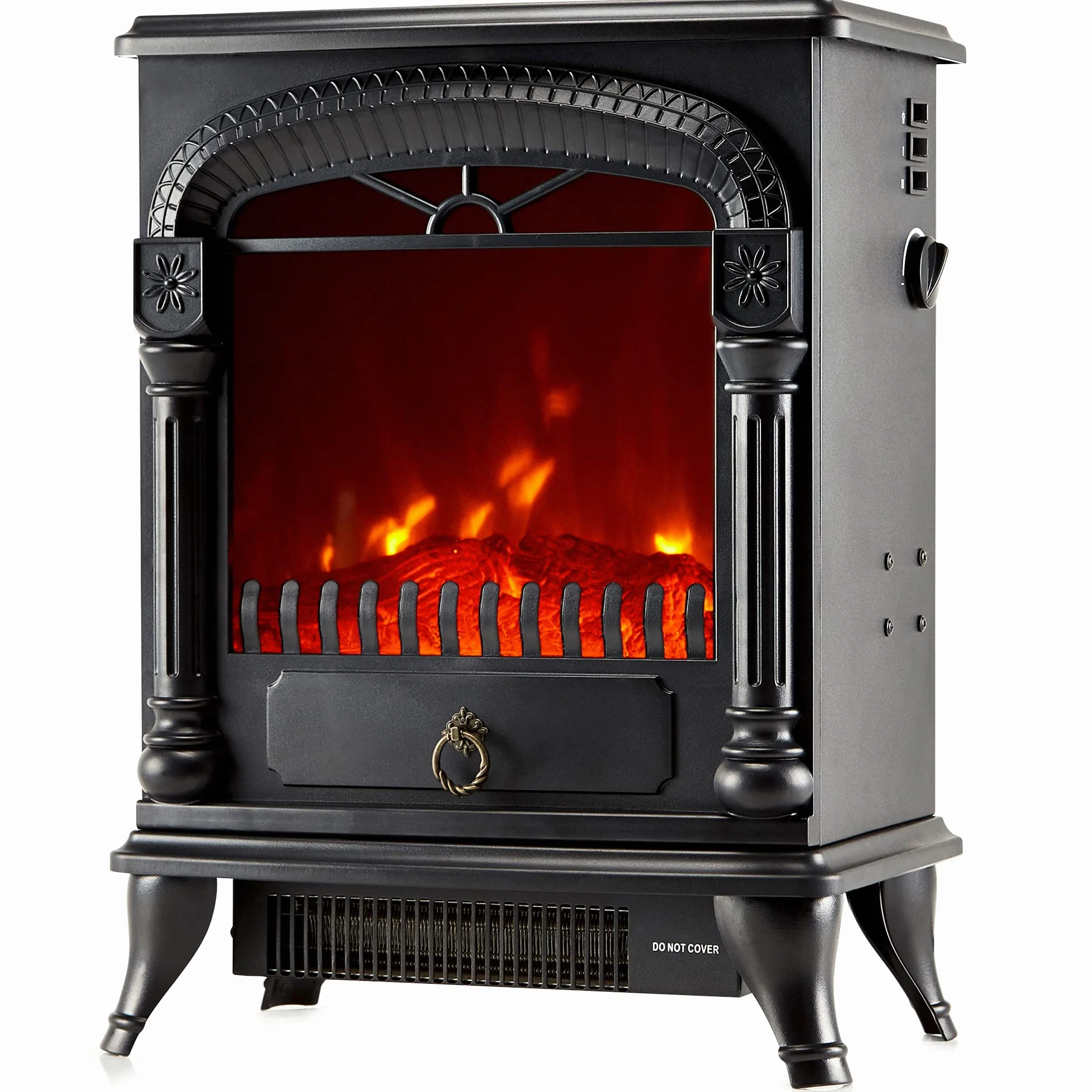 NETTA Poêle électrique effet brûleur à bois 1750-1950 watts portable LED flamme
