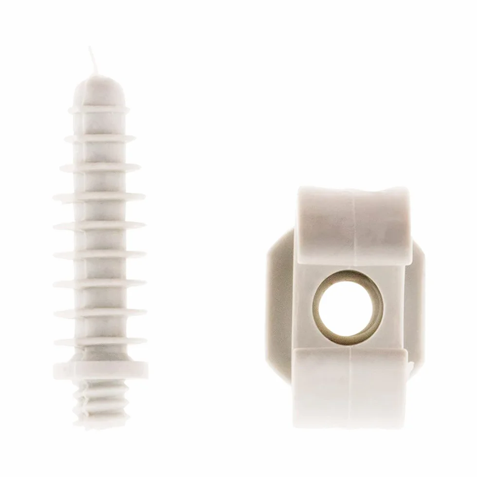 Zenitech Lot de 10 clips avec chevilles Ø20mm Gris