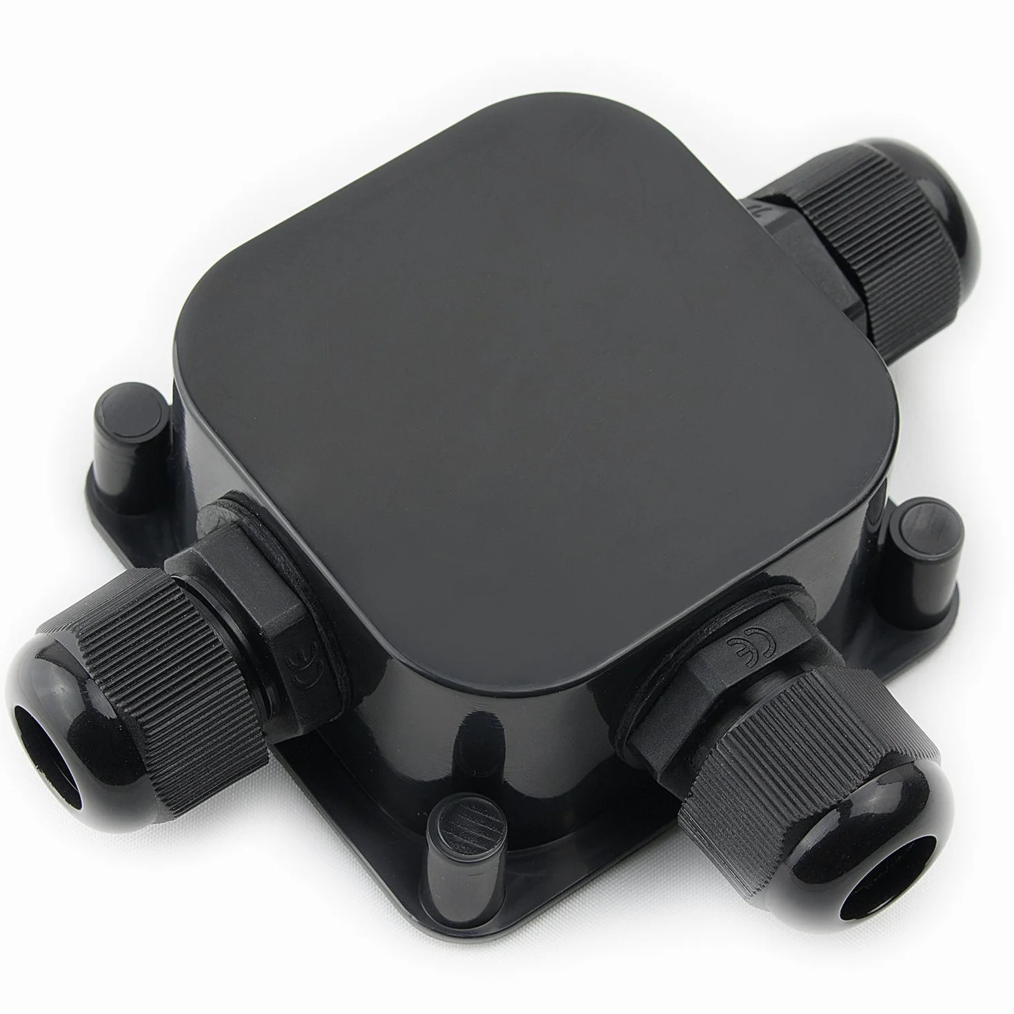 Boîte de jonction étanche IP66 3 Câbles Extérieurs Noir