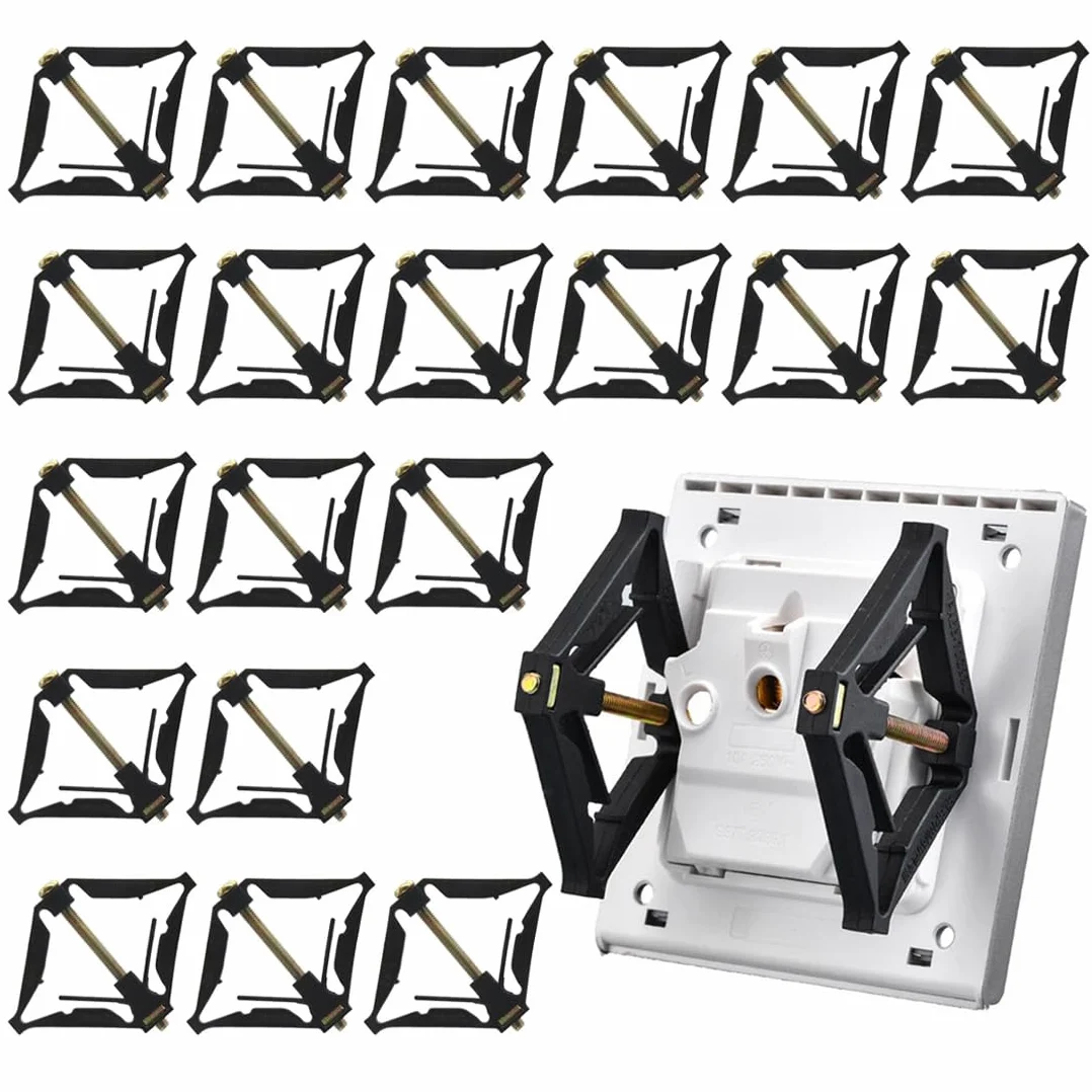 86 Type Cassette Support Tiges 20 Pièces Accessoires Électricien Boîte Prise Murale Outil Réparation
