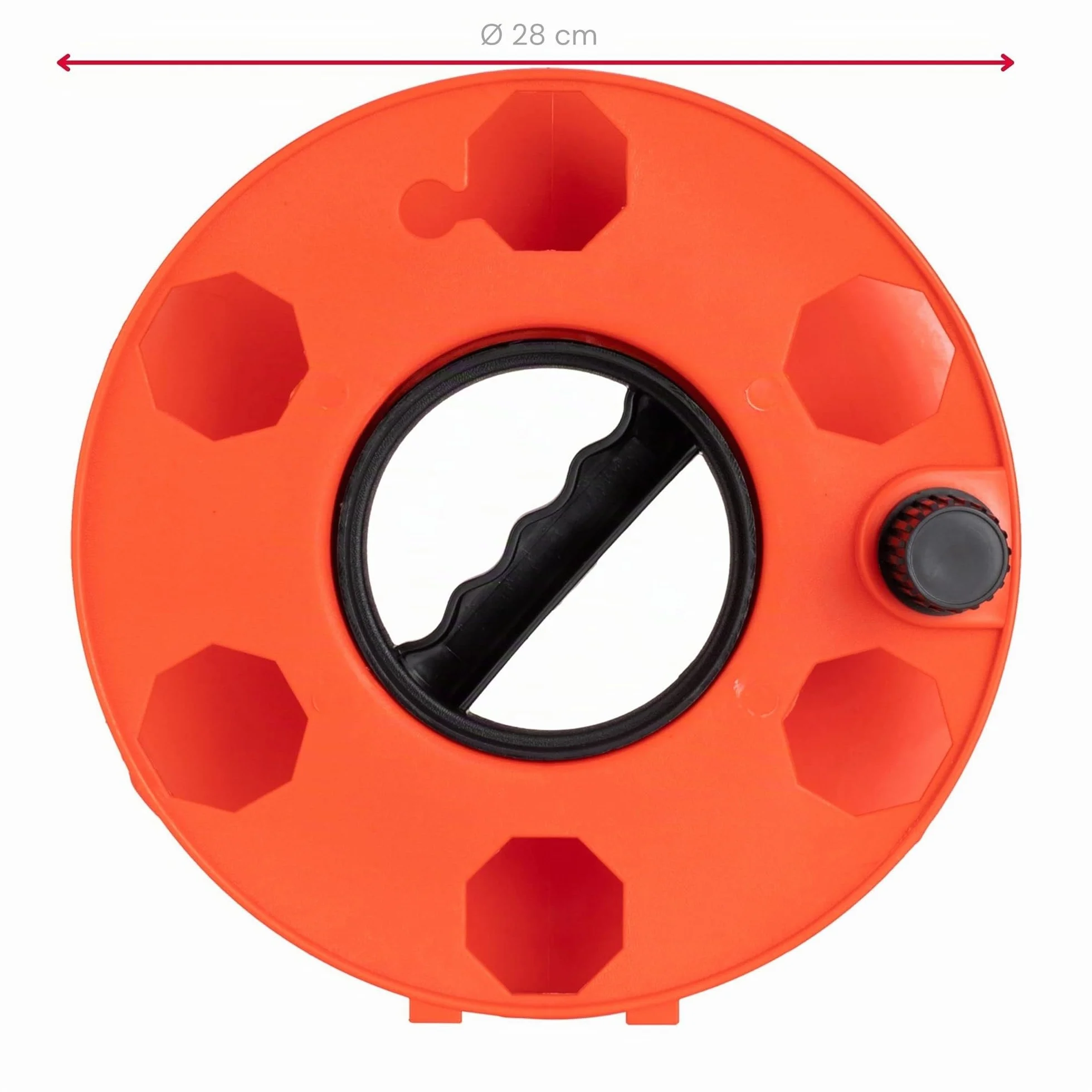 POLY POOL PP2603 Enrouleur de Câble Rolly pour Rallonges Électriques, Tuyau Flexible, Rouge