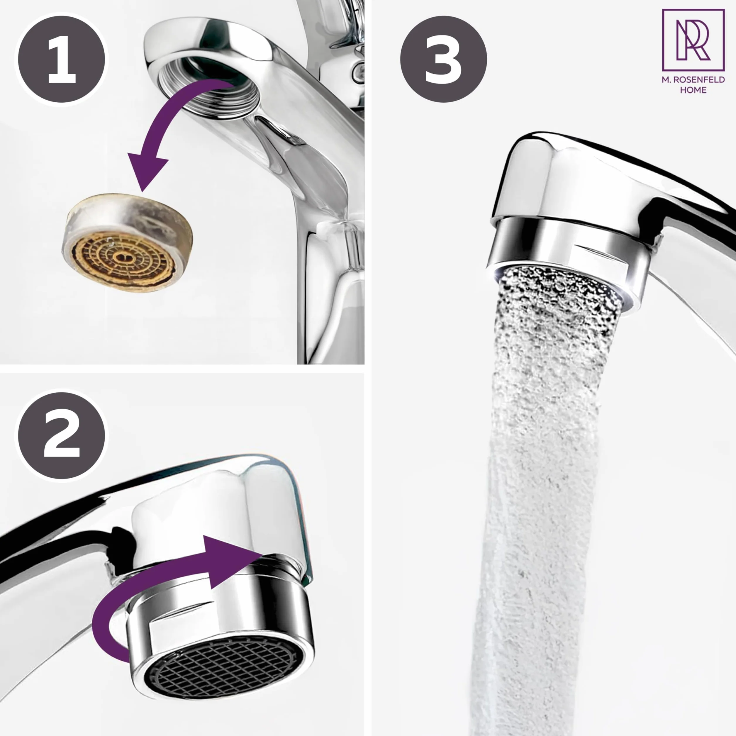 Mousseur Robinet M24 Laiton Chromé Économiseur d'Eau Filtre Anticalcaire 5 L/min