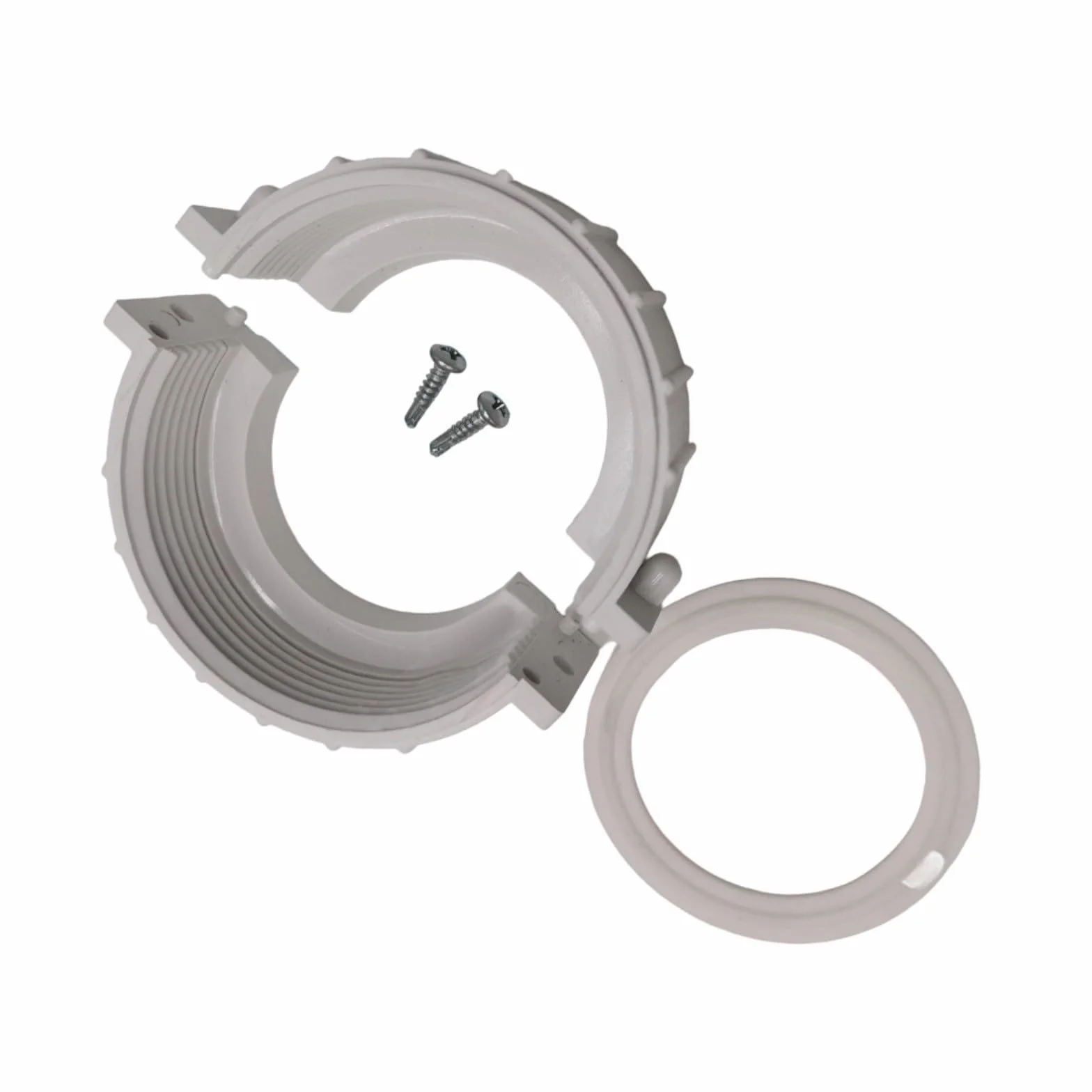 Lot de 2 écrous fendus et joints toriques pour radiateurs spa, raccords ABS de 5,8 cm ID compatibles avec Balboa HydroQuip (2 pièces, blanc)