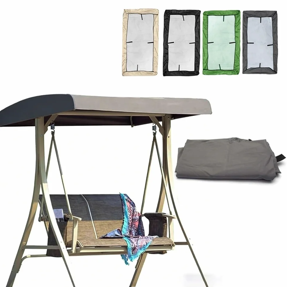 Toit De Rechange pour Balancelle Jardin 191x120cm 213x122cm Housse De Toit pour Balancelle en Tissu Oxford, Auvent Balançoire Imperméable(Gray,75x47x9in(191x120x23cm))