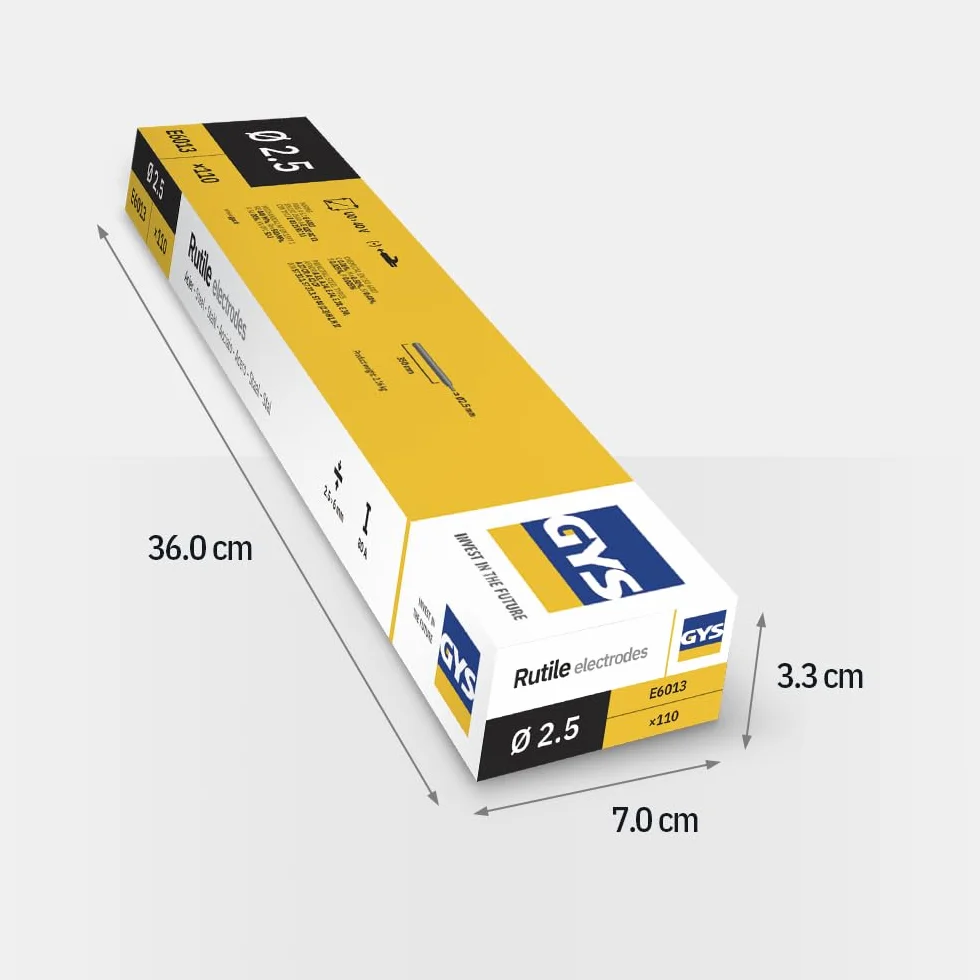 GYS Métal d'Apport MMA E6013 Ø 2,5 mm x 350 mm Baguettes de Soudage Enrobées Rutiles