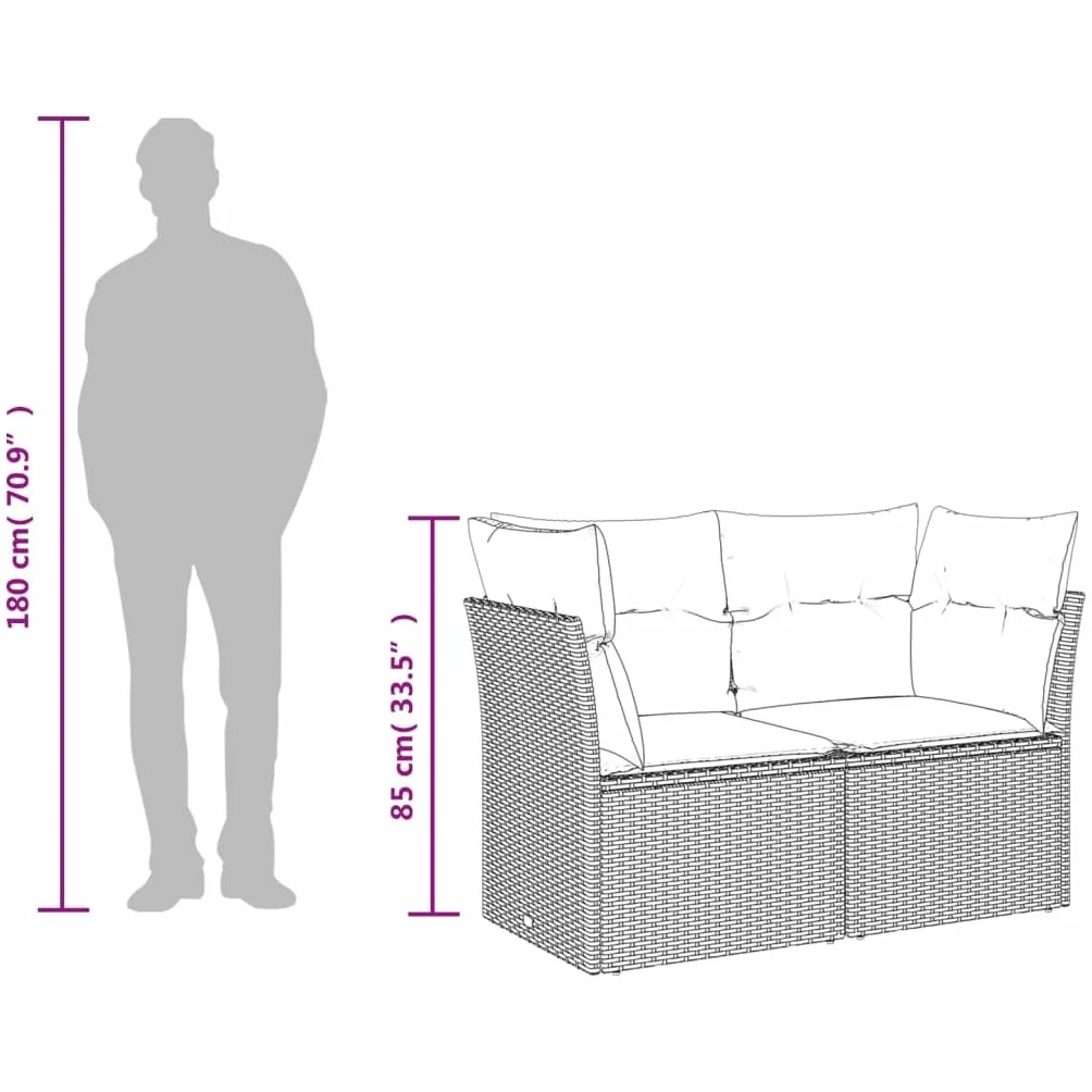 vidaXL Canapé de Jardin avec Coussins 2 Places, Siège avec Housse, Meuble de Terrasse Patio Balcon Extérieur, Beige Résine Tressée