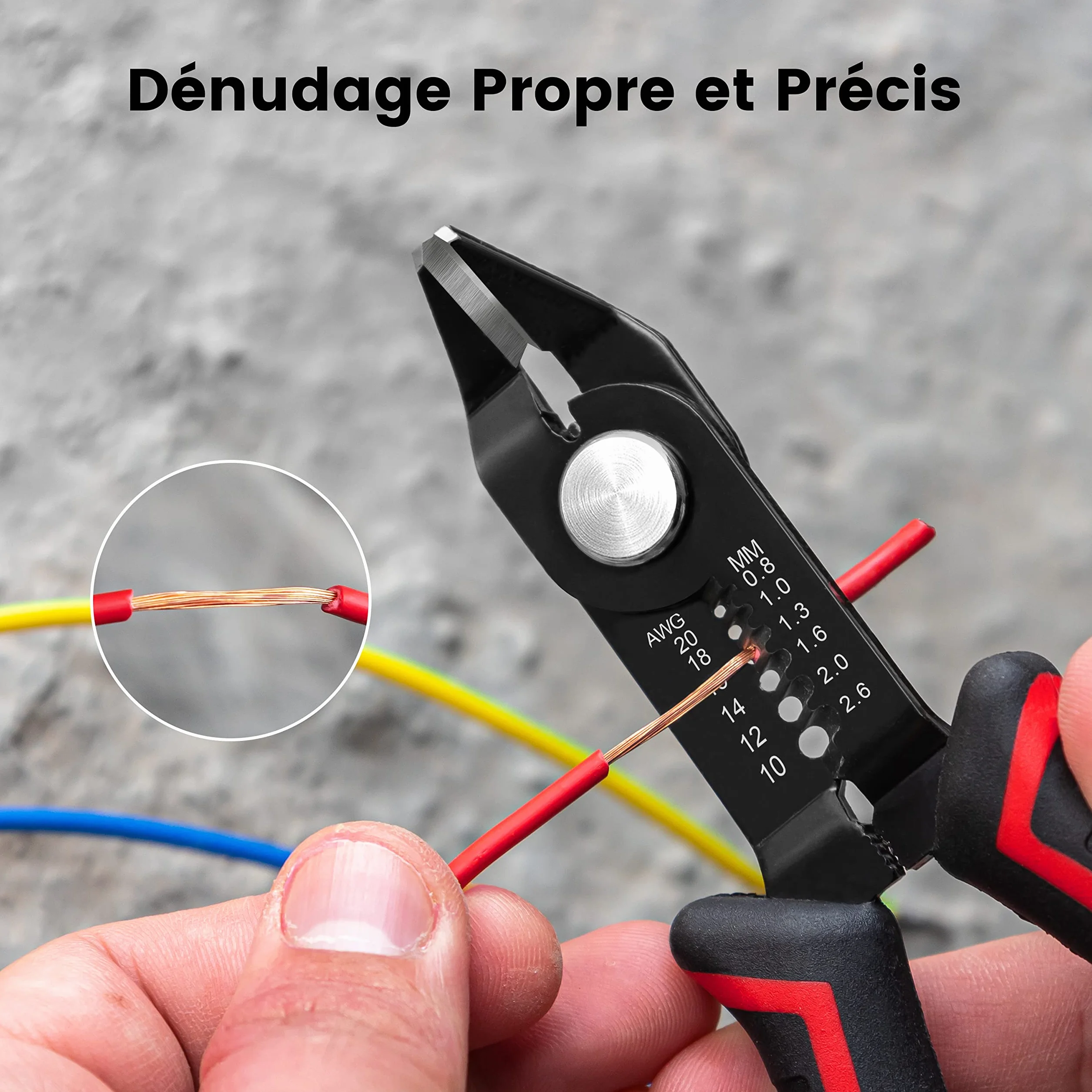KAIWEETS Coupe-fil 12,7 cm, coupes latérales pour toron 10-20 AWG, poignée ergonomique antidérapante