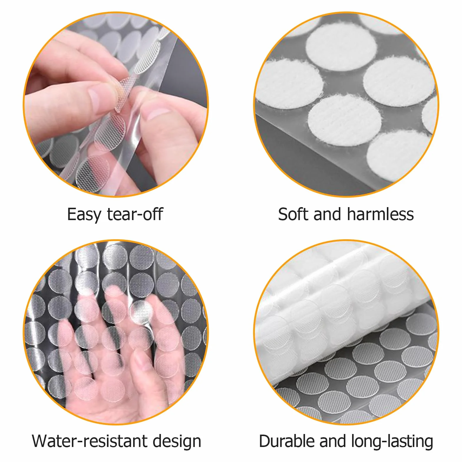 Redamancy Scratch Autocollant Rond 270 Paires 10mm Autocollantes Hook & Loop Pastille Adhesive