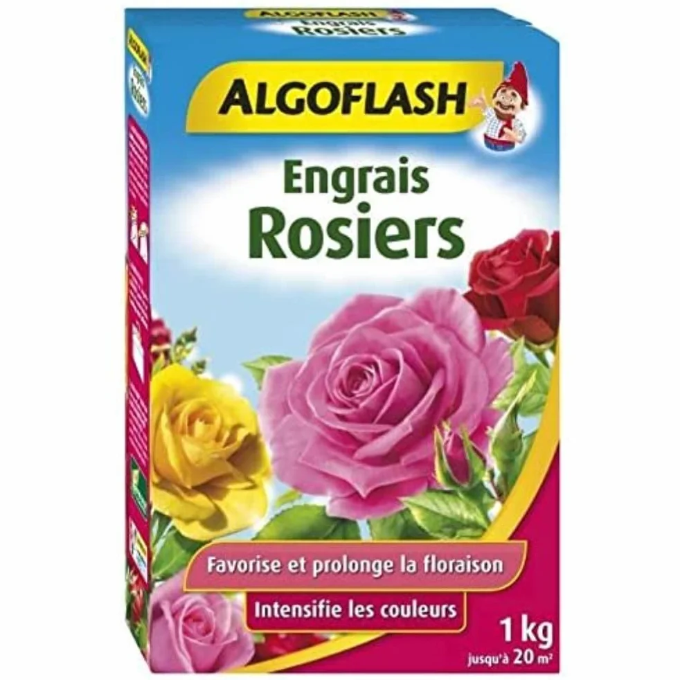 ALGOFLASH Engrais Rosiers, Jusqu’à 20m², Dosette incluse, 1 xkg, ROS1