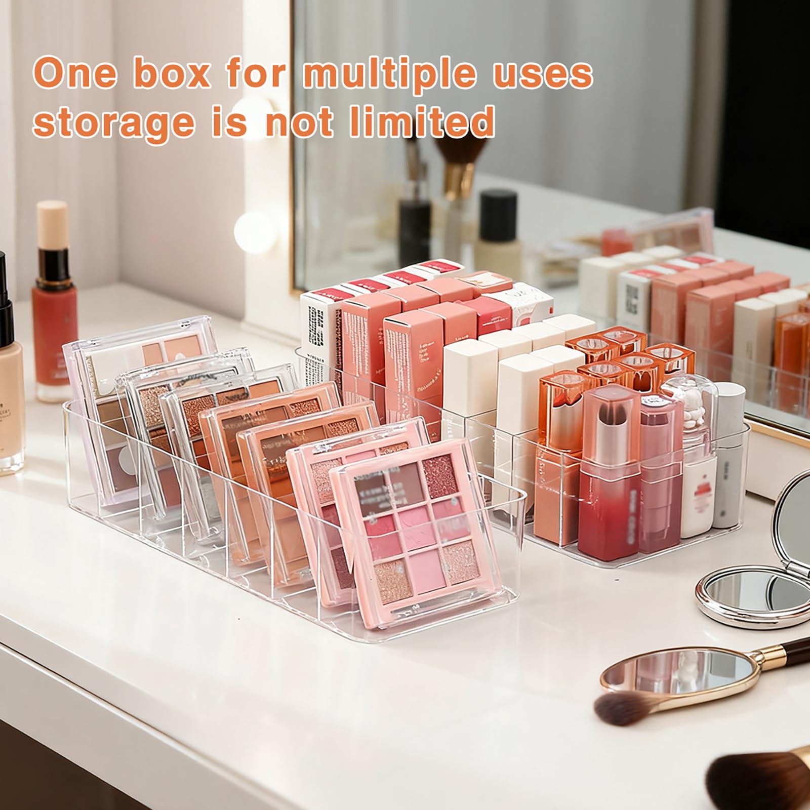 Clear Acrylic 7-Section Cosmetic Organizer