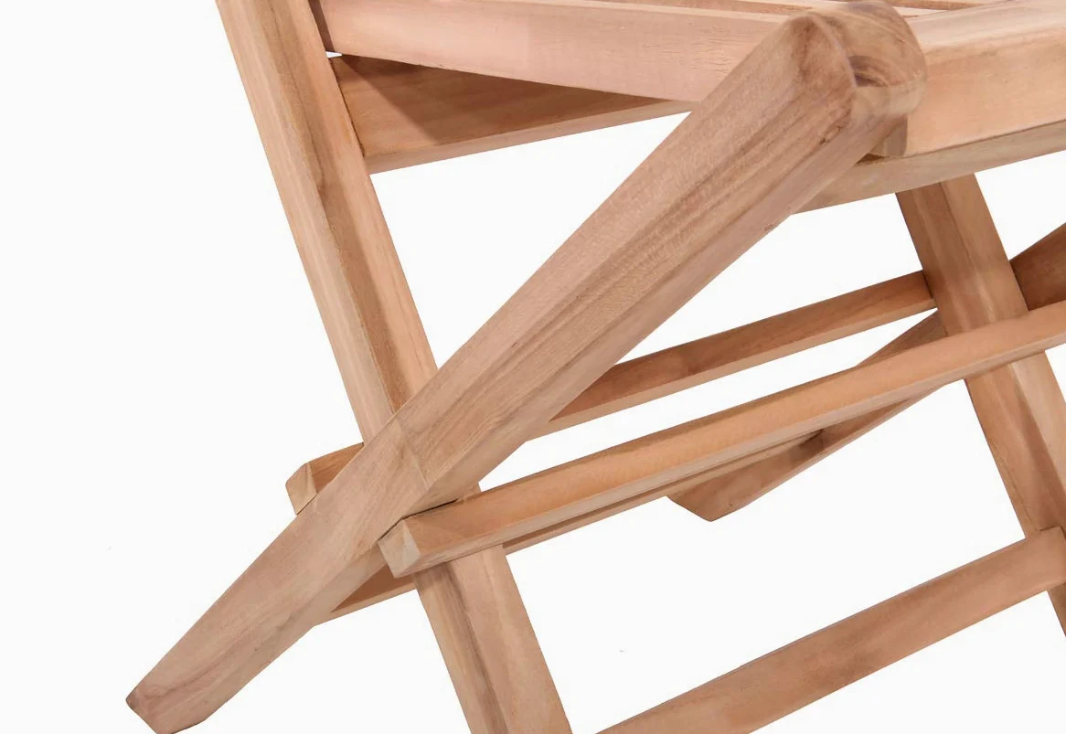BENEFFITO SALENTO - Lot de 4 Chaises de Jardin Pliantes en Teck Naturel - Résistantes et Compactes
