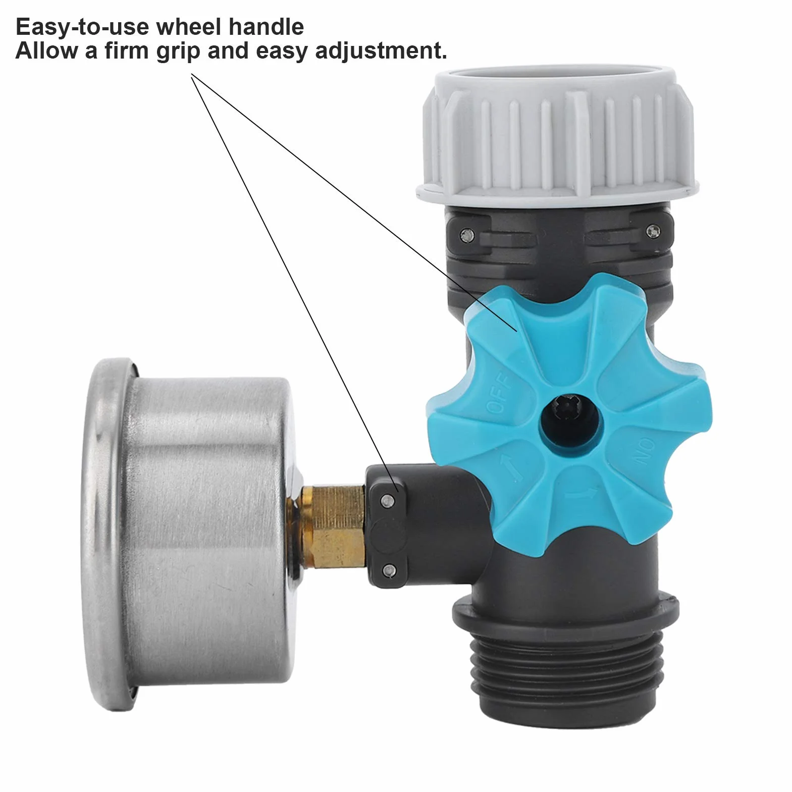 Régulateur de Pression D'eau Réglable avec Manomètre, pour Jardin Camping-car