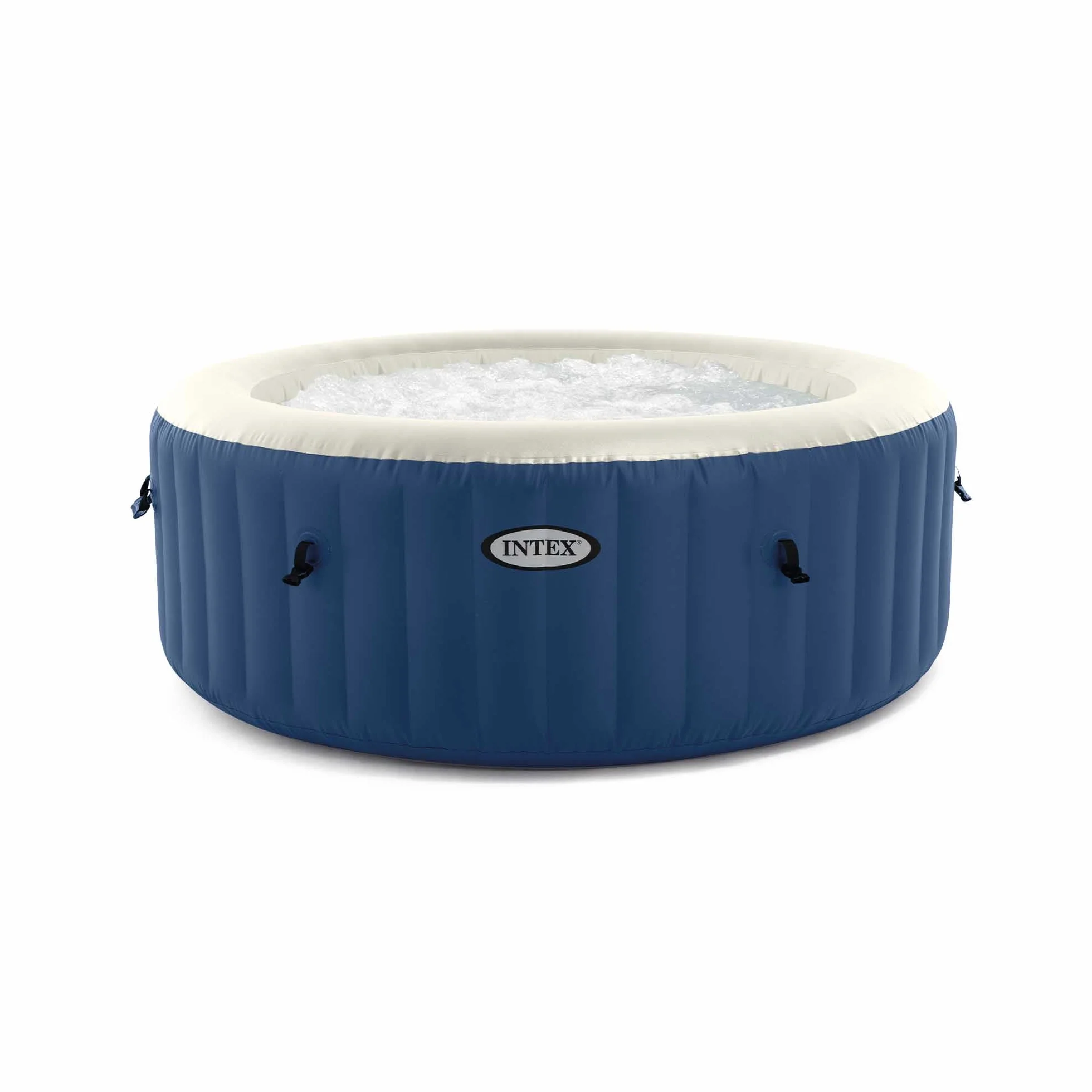 Intex 28486 - Hydromassage gonflable rond PureSpa Bubble Blue, 4 places, 100 jets, PVC, multicolore, 180 x 66 cm