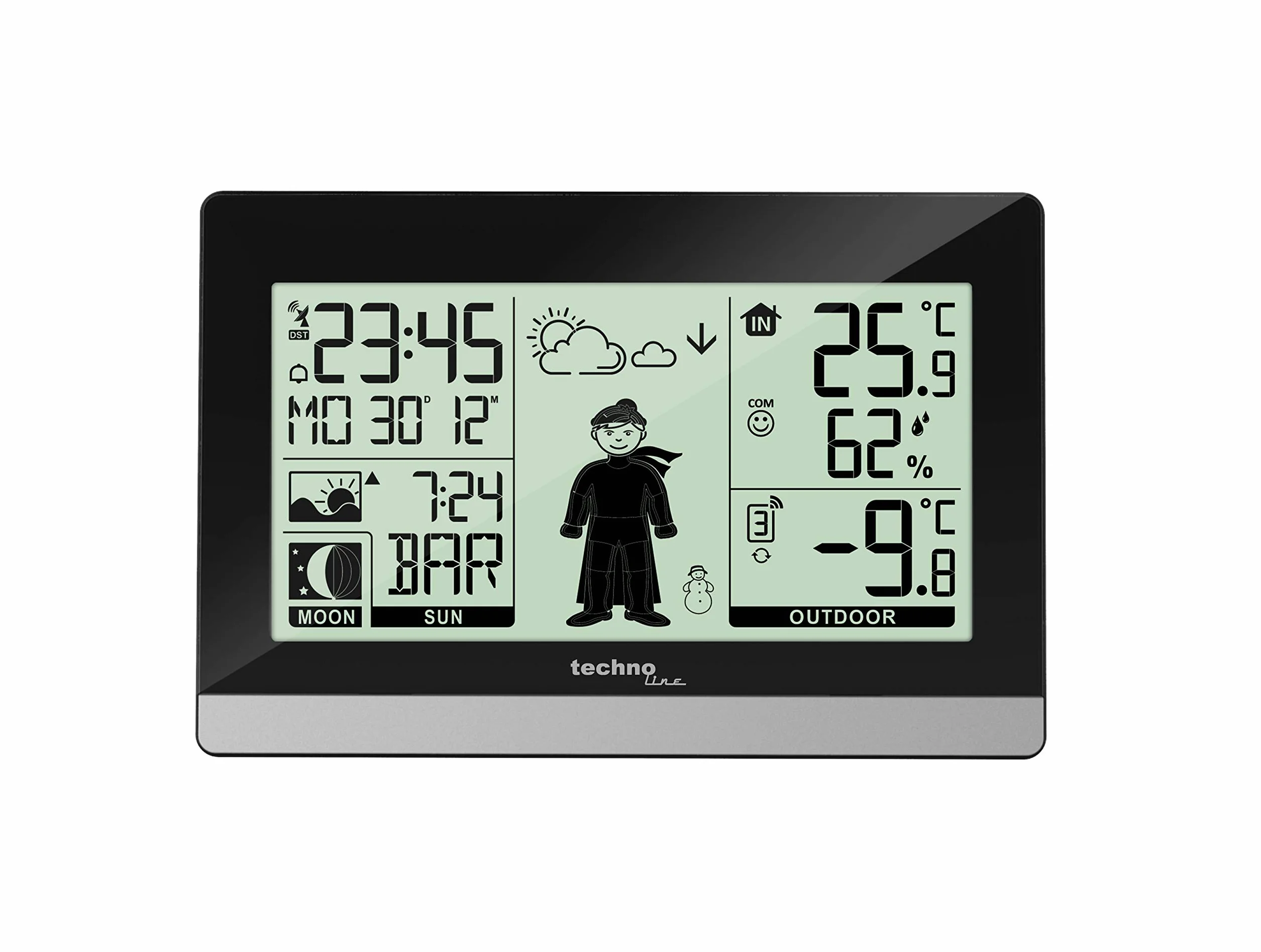 Technoline WS9612 Station météo moderne Noir