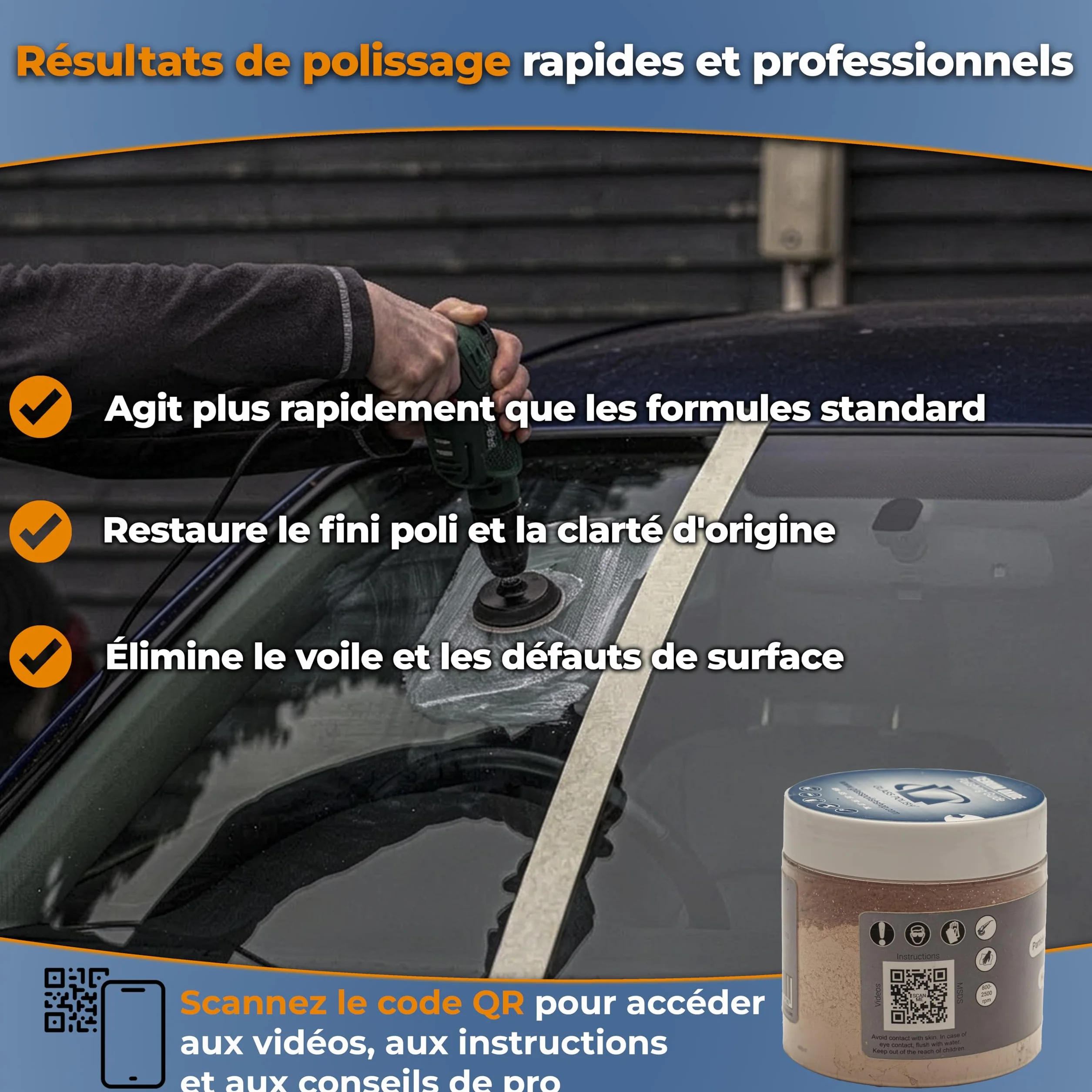 GLASS POLISH 250 g Cerium Oxide 85% Pur 3,5 Microns Composé de Polissage de Verre