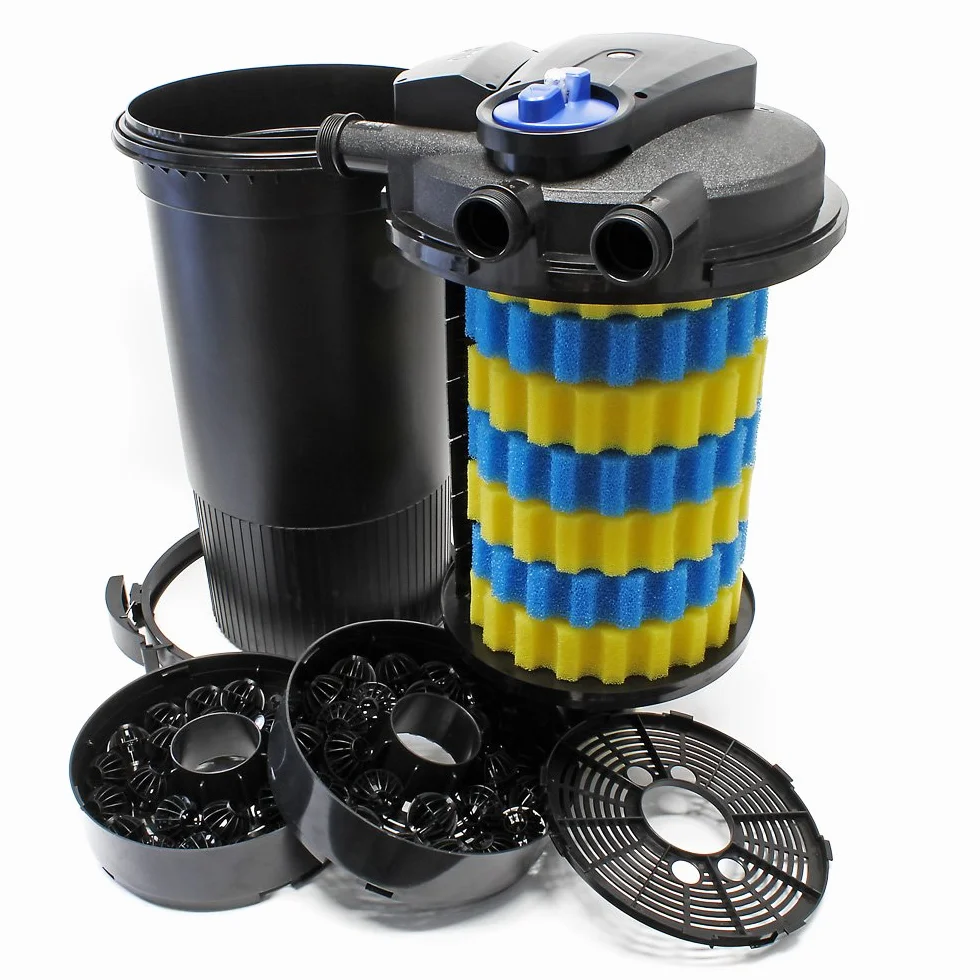 SunSun CPA-30000 Kit complet filtre de bassin pression 60000 L 55W lampe UV NEO12000 SuperECO pompe 12000l/h 100W tuyau 38mm collier serrage