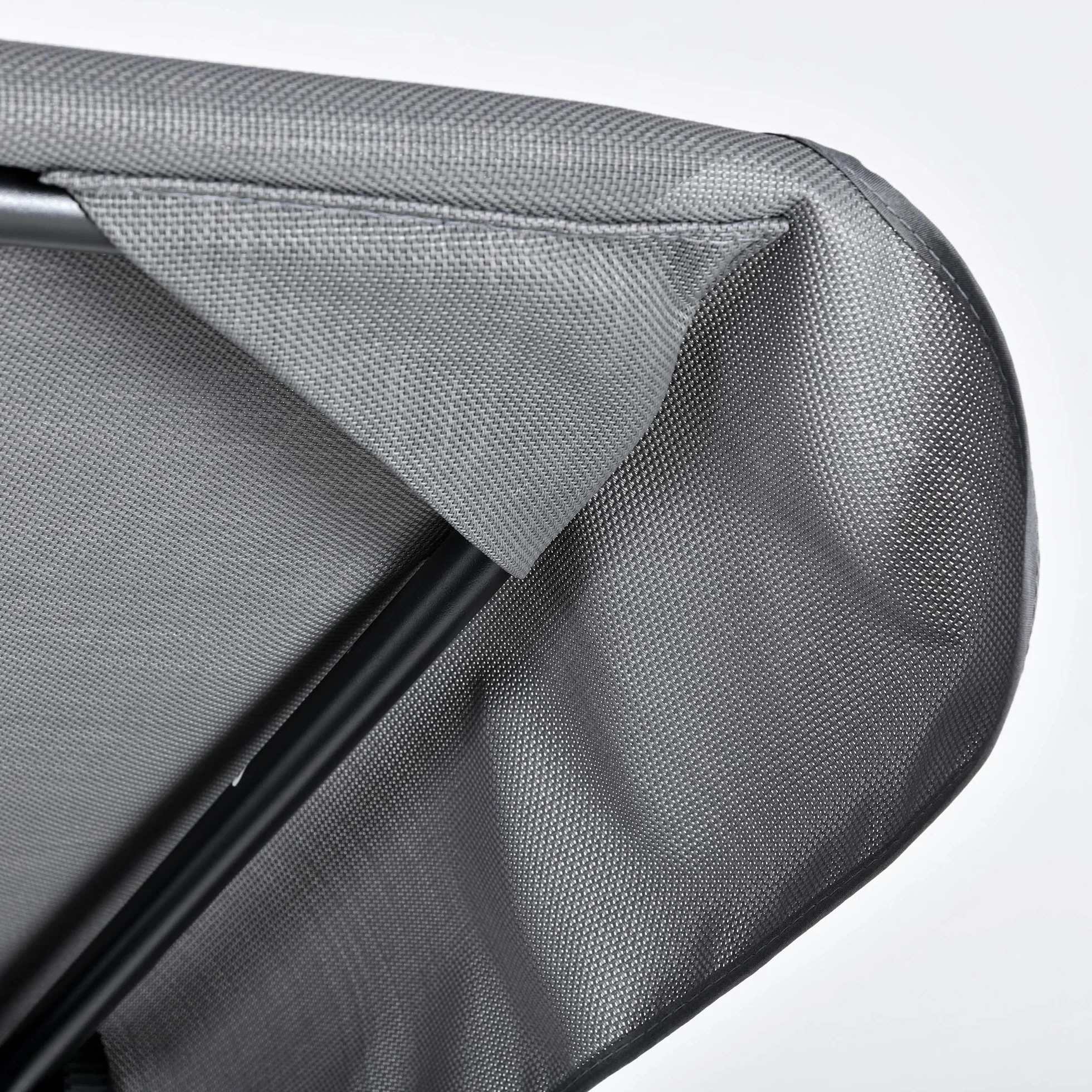 Outsunny Balancelle de Jardin 3 Places Grand Confort Toit Inclinaison réglable Coussins Amovibles Polyester Acier Gris