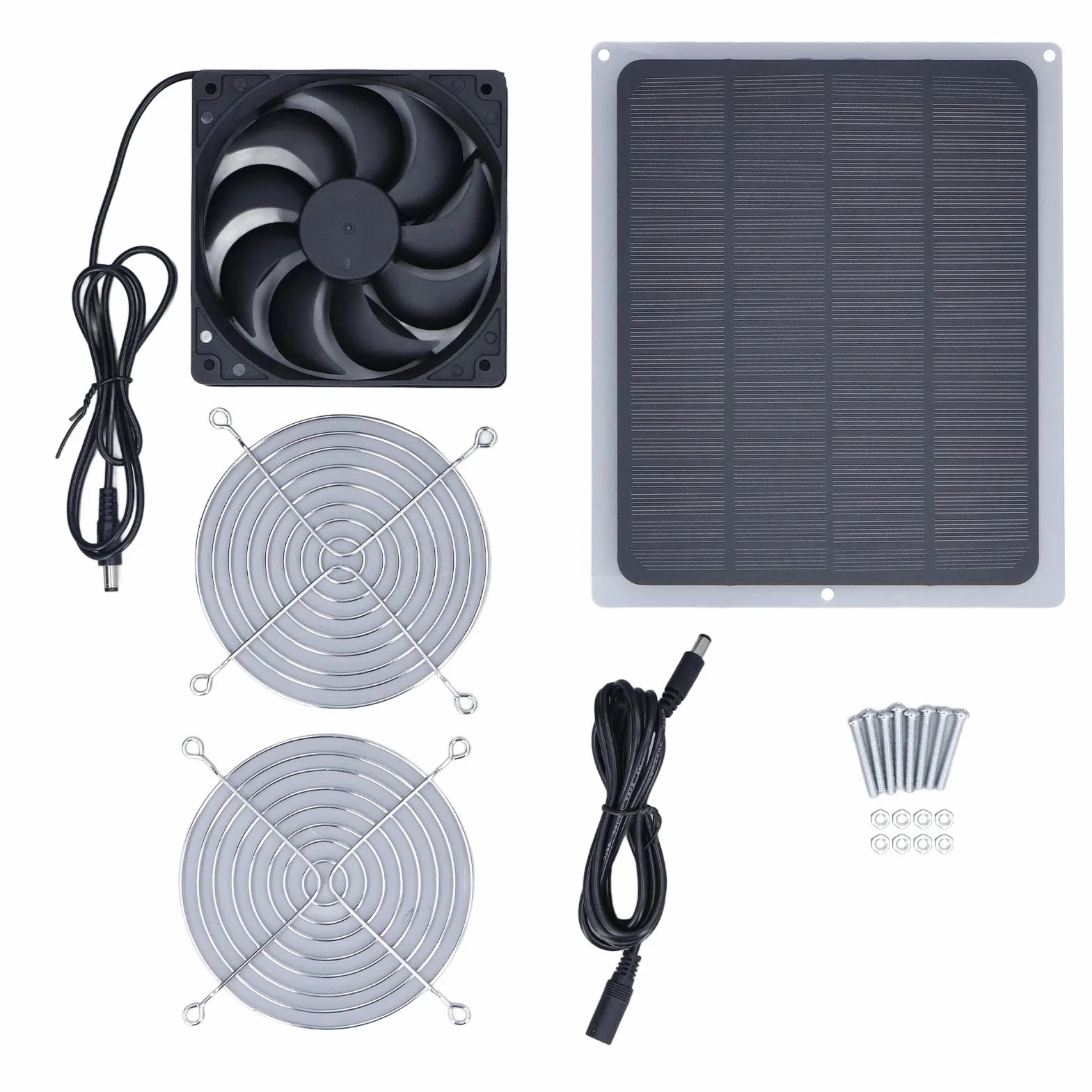 Ventilateur Solaire 6W Kit Ventilation Poulailler Panneau Solaire Étanche Grille Protection