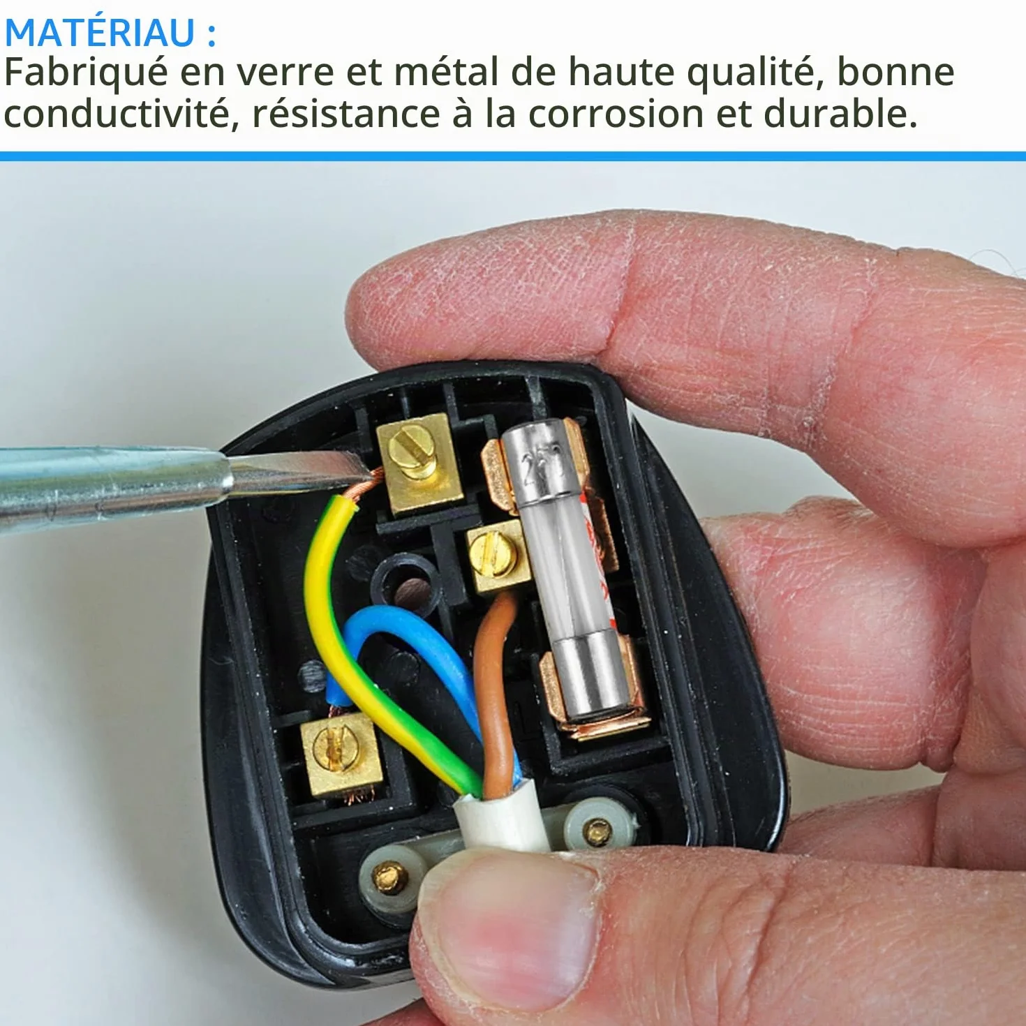 Kit d'assortiment de Fusibles à action lente 5x20mm 250V 240 pcs 24 Valeurs