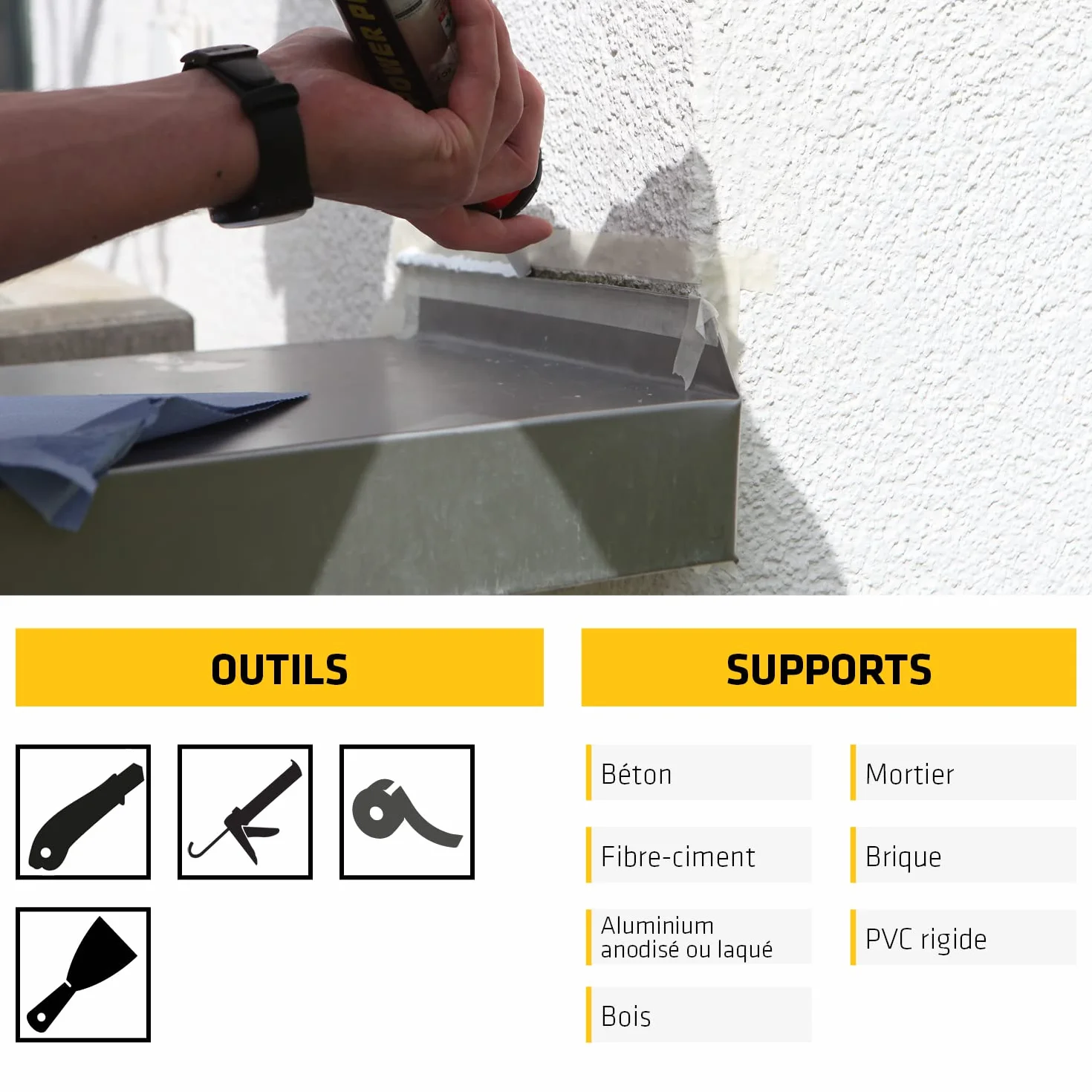 SIKA SikaSeal-184 Mastic acrylique haute performance gris béton 300 ml