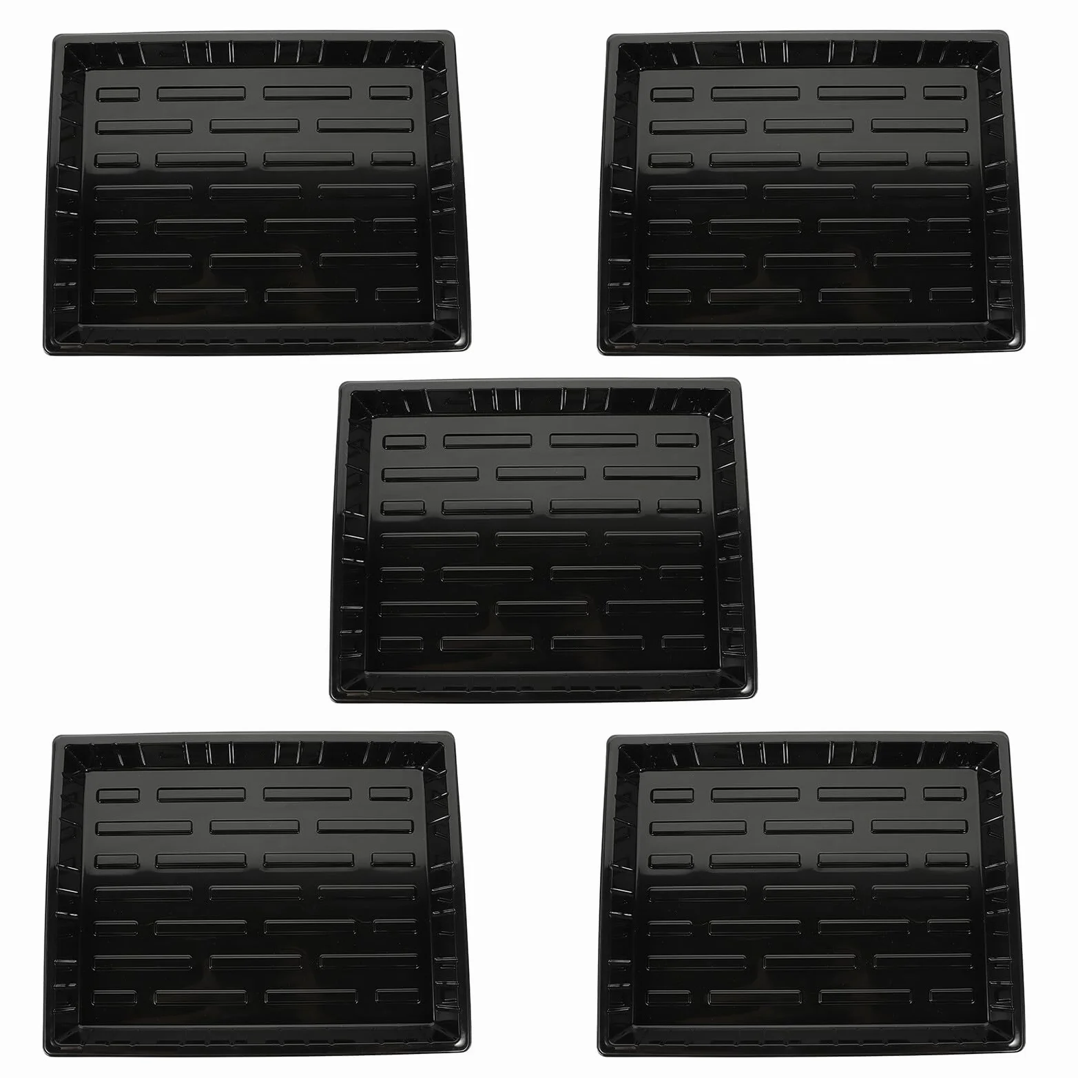 Sewroro Lot De 5 Plateaux De Germination en Plastique sans Trous 13.78X10.83X1.38In Supports De Semis pour Jardinage en Serre Balcon Culture Hydroponique