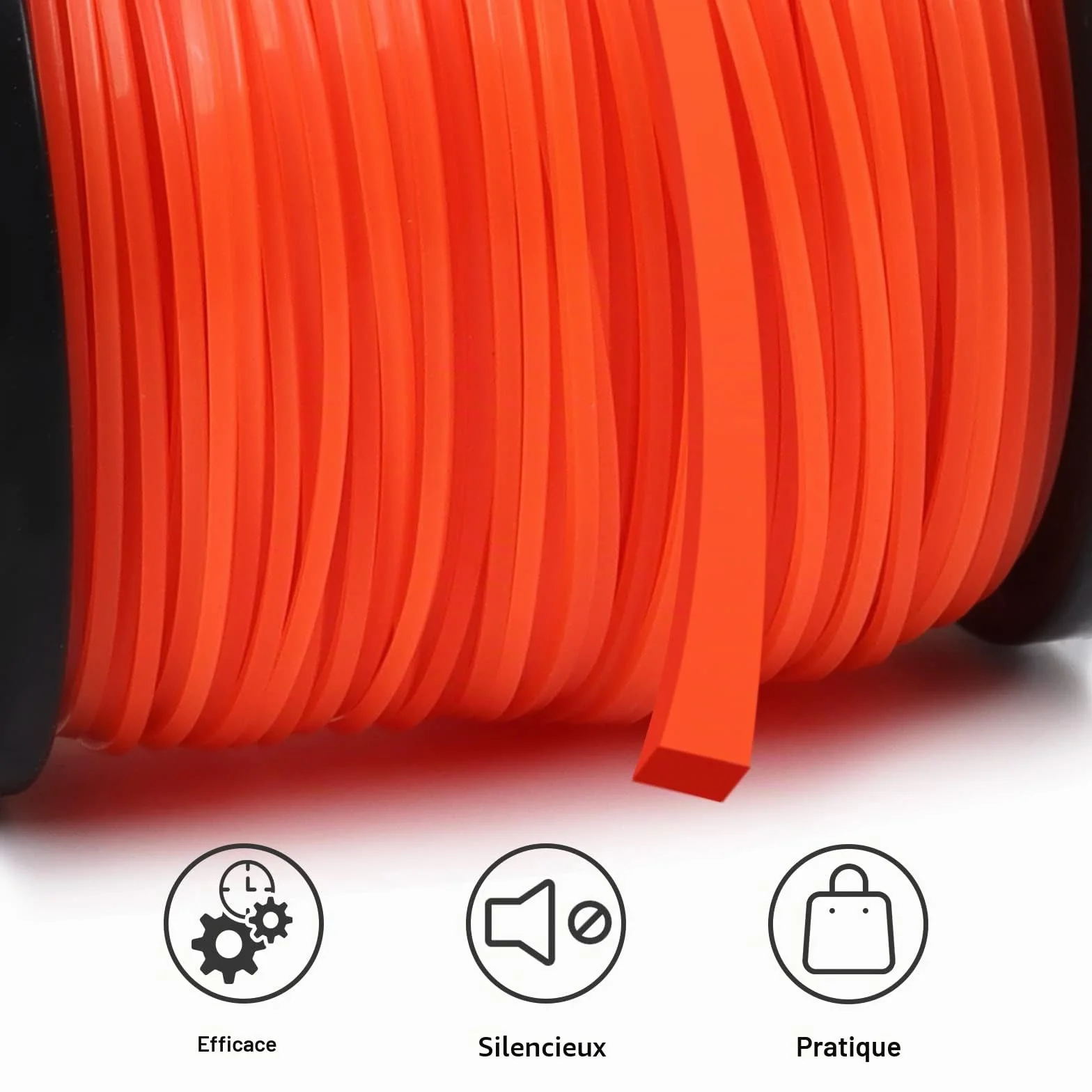 Viabrico Fil de débroussailleuse très résistant 2,4 mm x 100 m pour débroussailleuse à essence