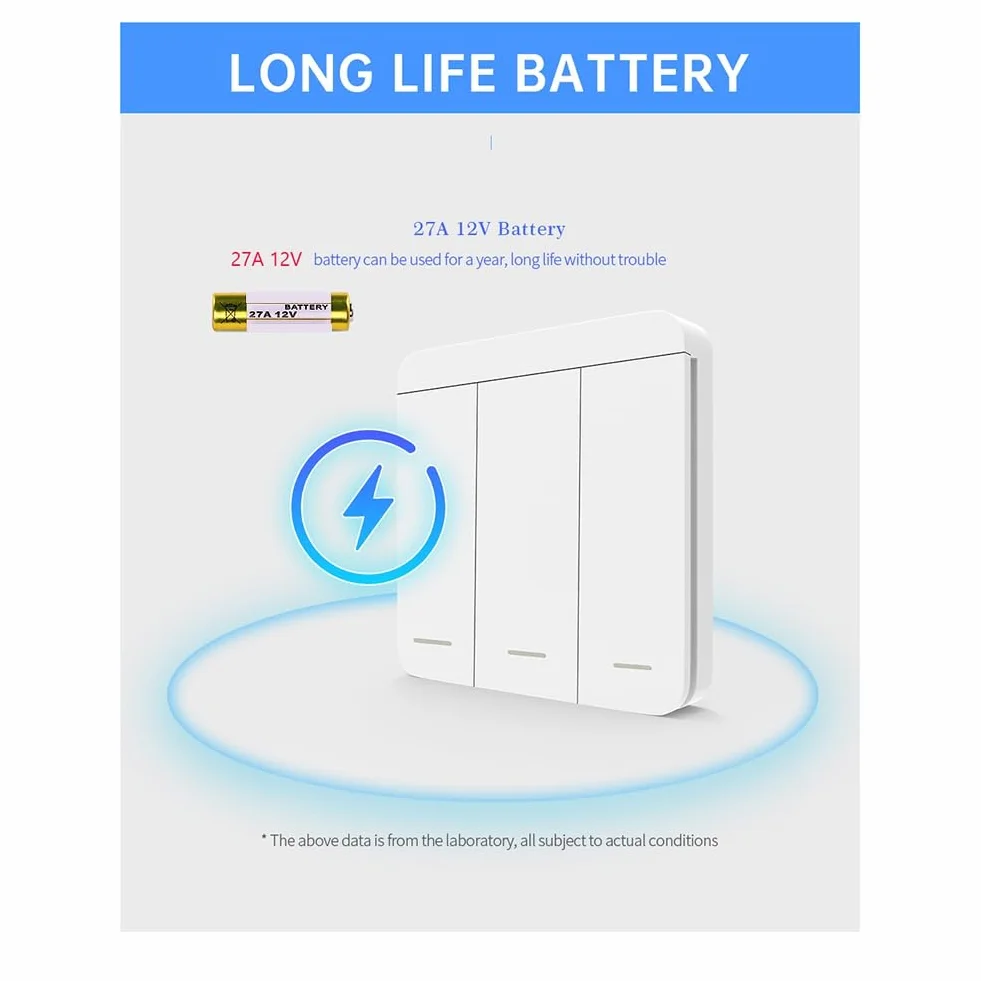 Interrupteur Mural Sans Commutateur 433Mhz Relay Receiver 3Gang LED Télécommande pour Lampe LED