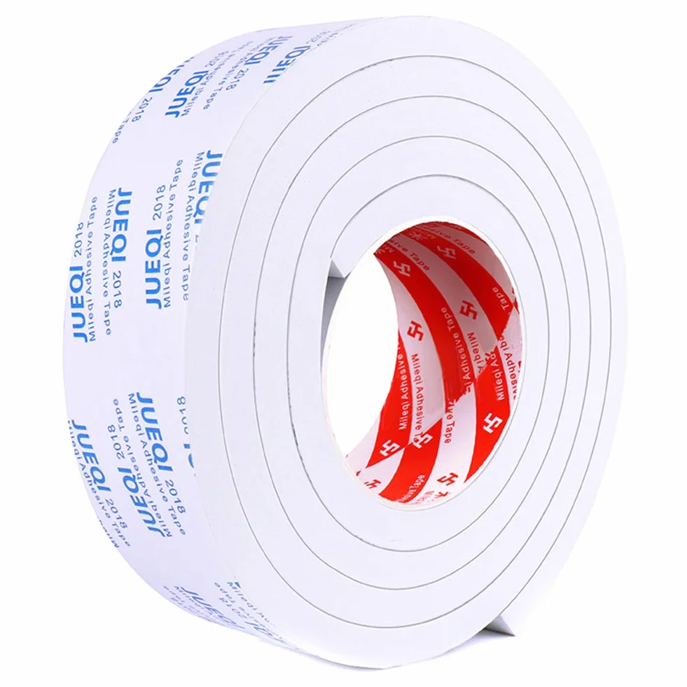 Ruban éponge double face en mousse EVA 5 mm d'épaisseur Blanc Joint autocollant 1 cm x 2 m
