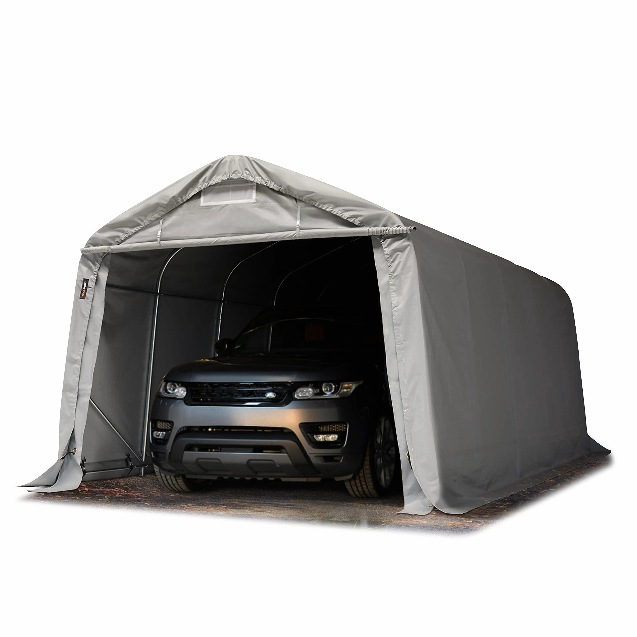 TOOLPORT Tente-Garage carport 3,3 x 6,0m d'élevage abri agricole Tente de Stockage bâche PVC 800 N Armature Solide Gris