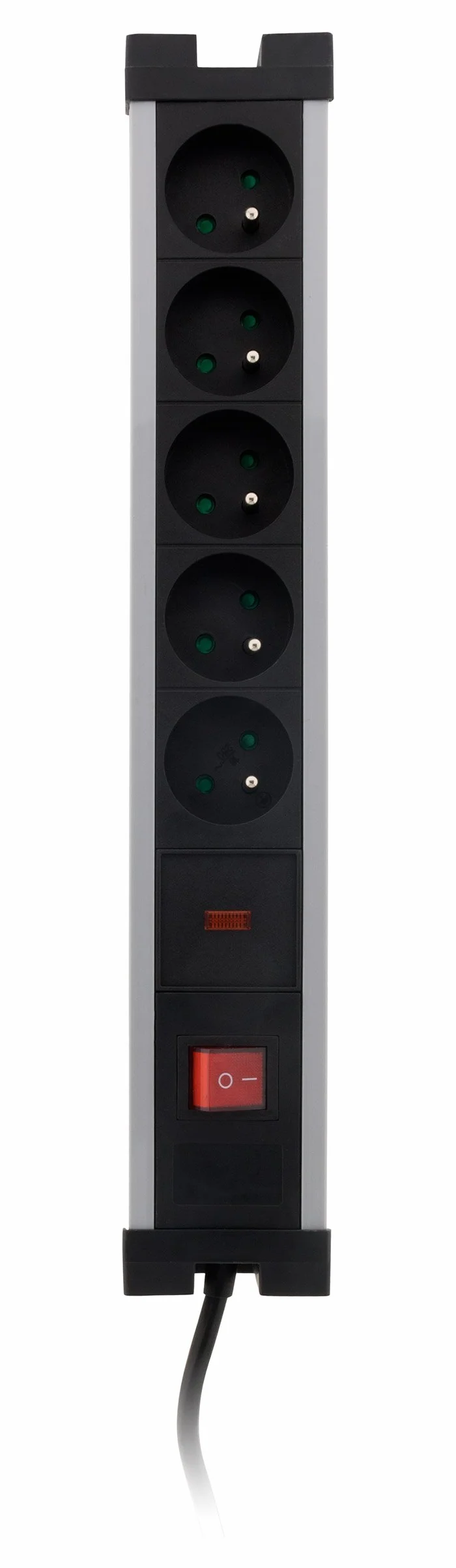 Bloc parafoudre 5x16A Interrupteur Noir Zenitech
