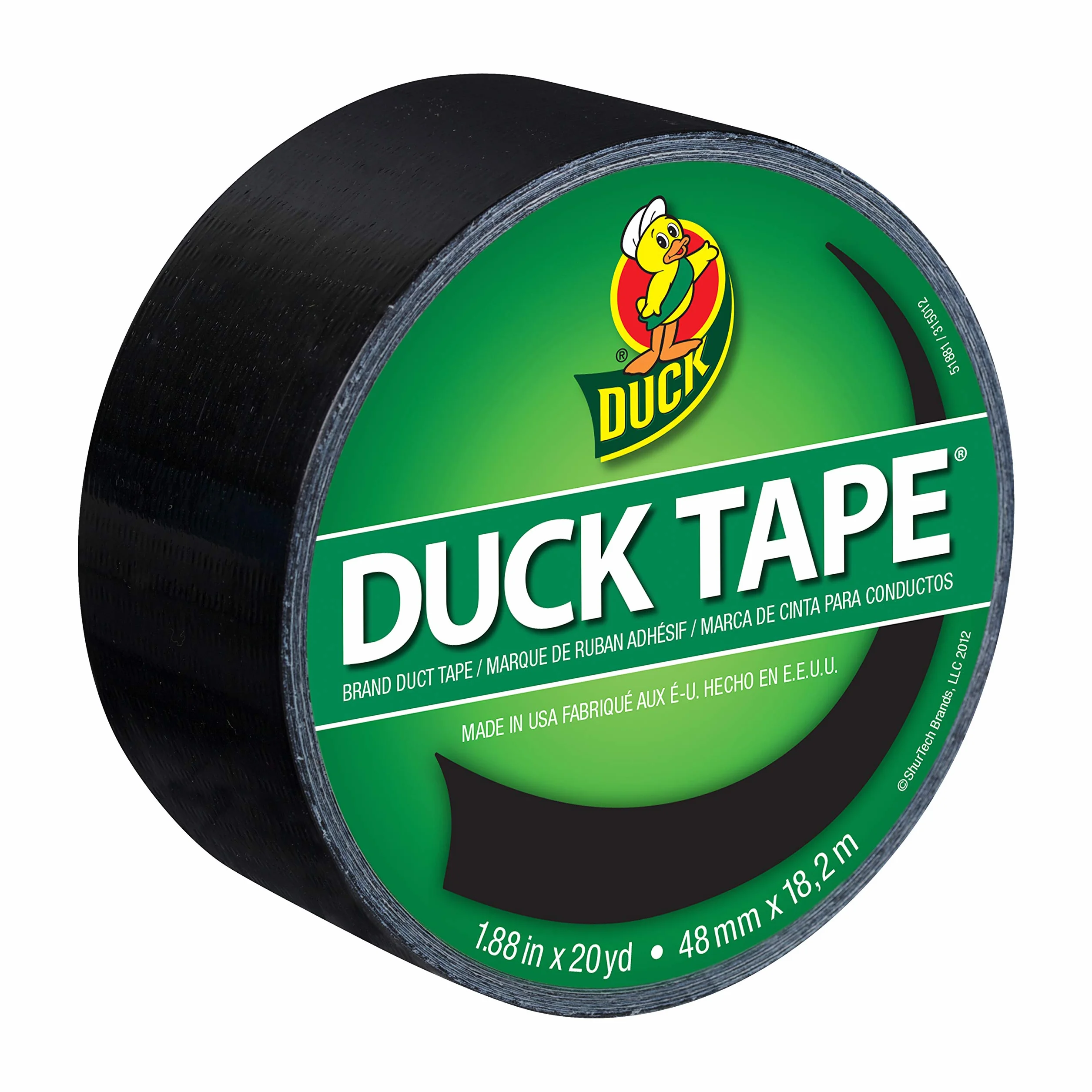 Duck Ruban adhésif en tissu noir 48 mm x 18,2 m