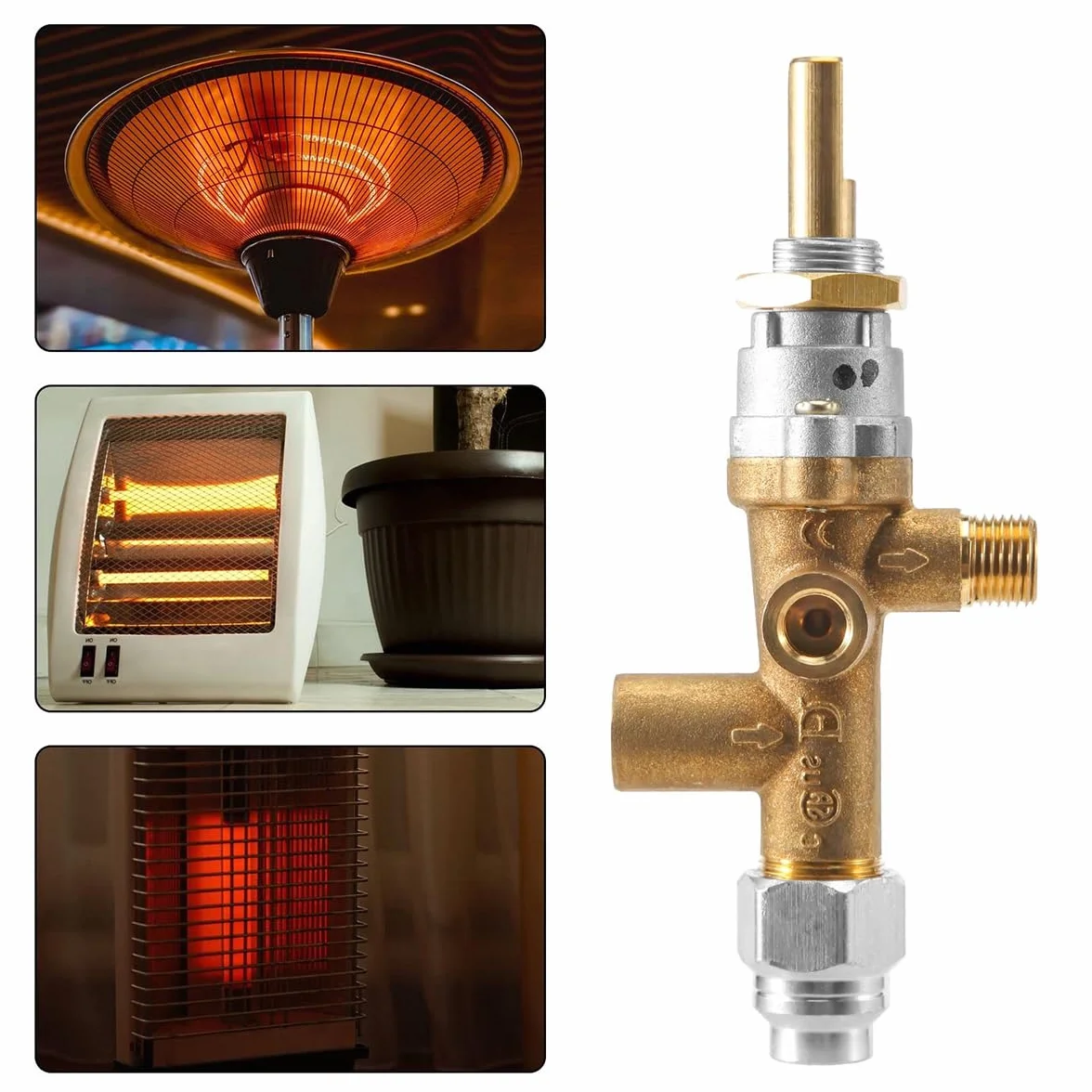 Vanne de commande de chauffage de terrasse à gaz, capteur de thermocouple, bouton de commutateur de décharge, ensemble de ports pilotes de commande de foyer au propane