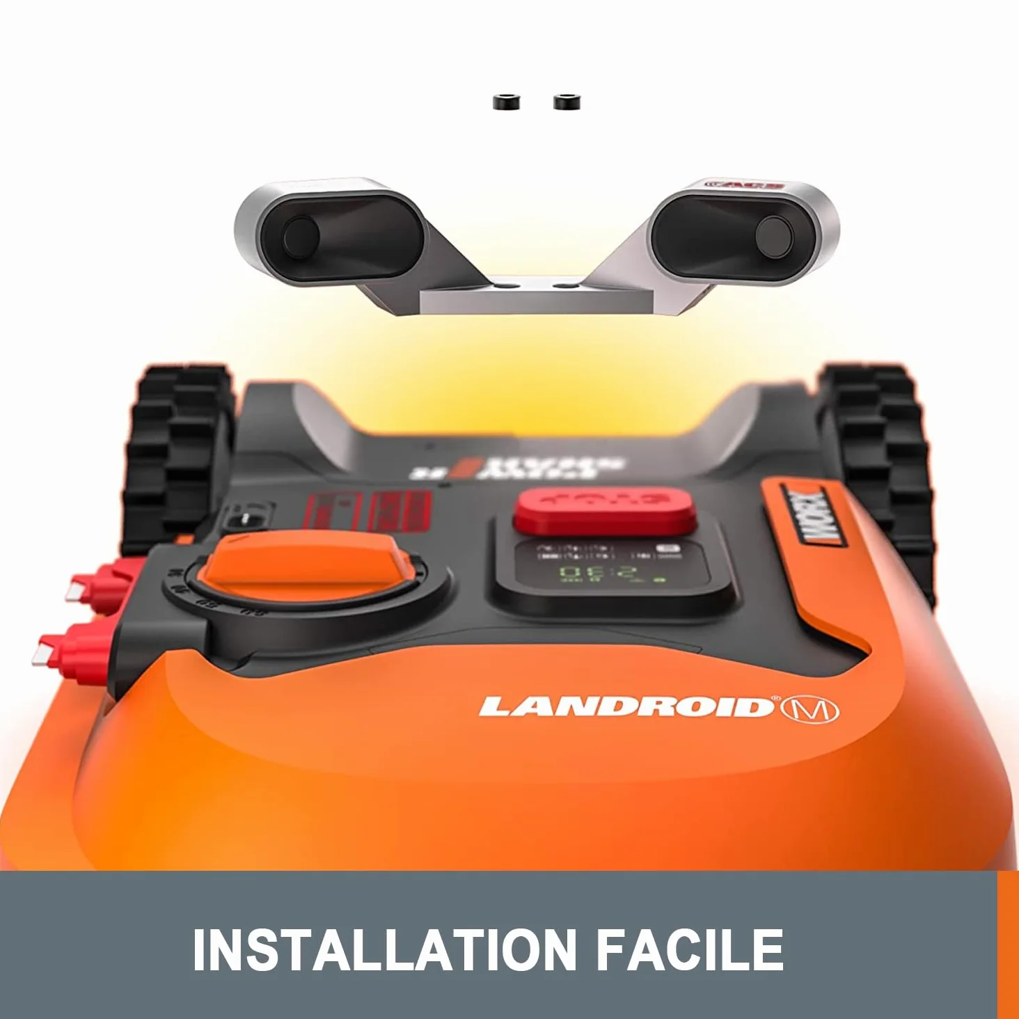 WORX Module Anti-Collision WA0860, détecteur d'obstacle par ultra son, compatible avec les robots tondeuses Landroid et Landroid Plus, modèles à partir de 2019, non compatible avec le Vision