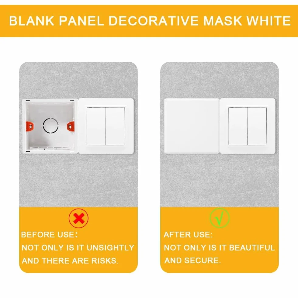 Plaques Murales Vierges 8.6 x 8.6 cm Cache Prise Murale Double Blanc