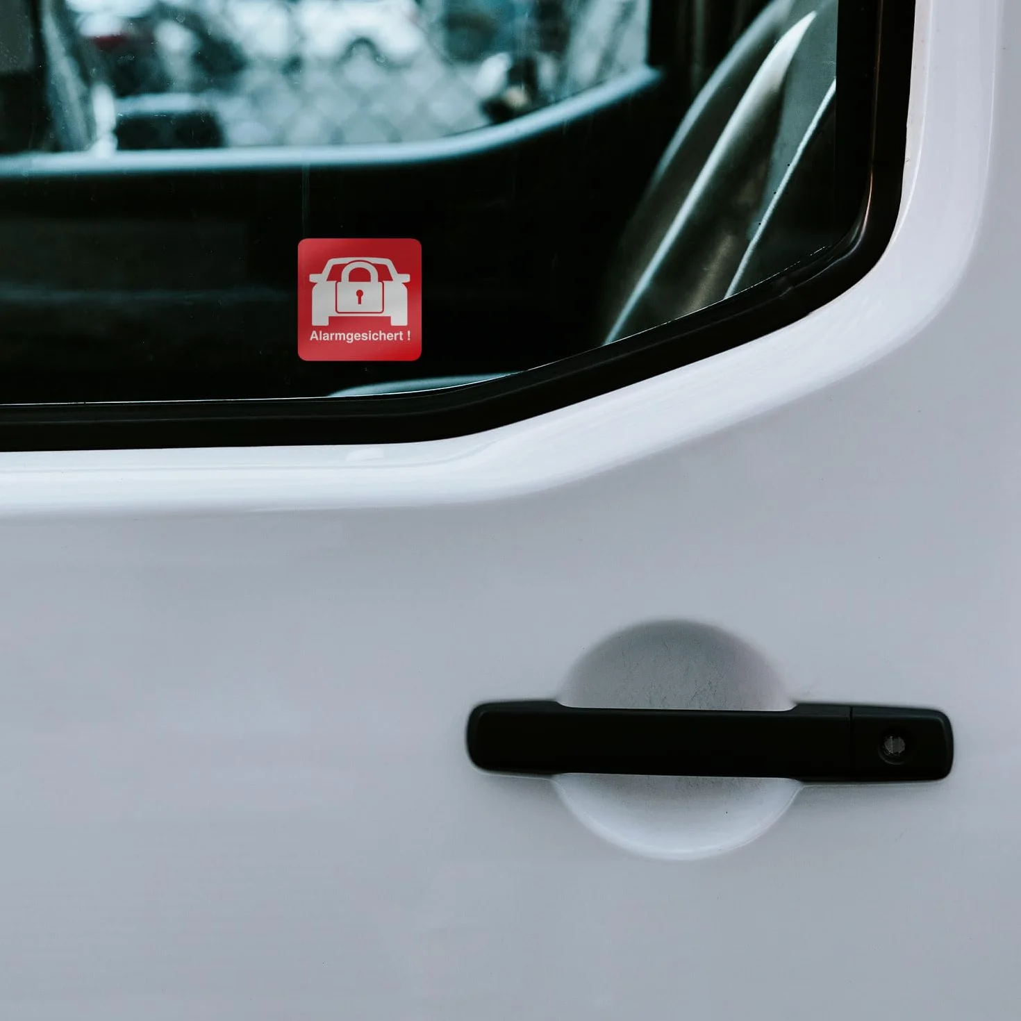 iSecur Autocollant Alarme Active 30x30 mm Rouge Blanc Anti-intrusion