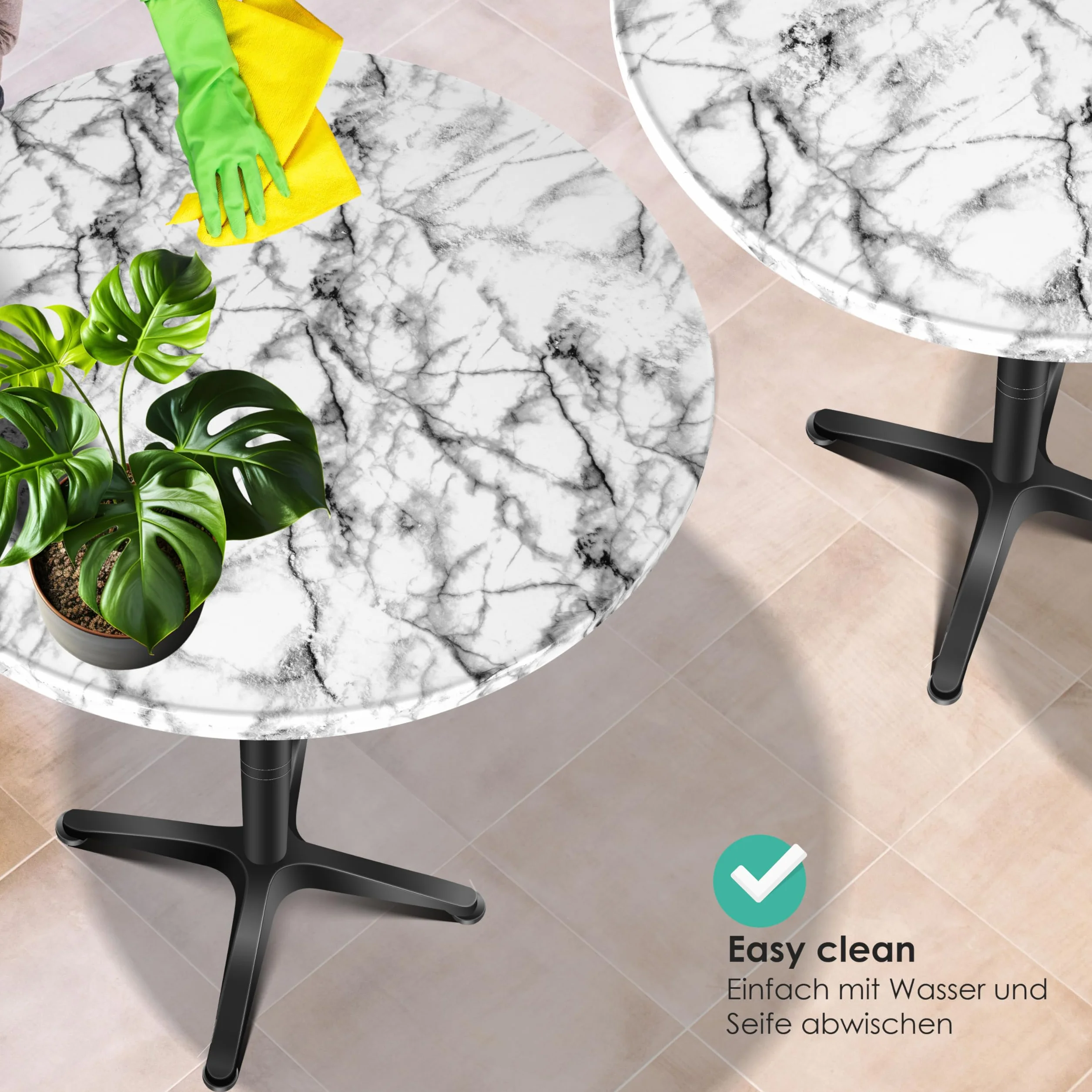 KESSER Table de bistrot pliable 2 en 1 - Plateau aluminium acier inoxydable - Hauteur réglable 70/115 cm - Ø 80 cm - Table pliante intérieur extérieur