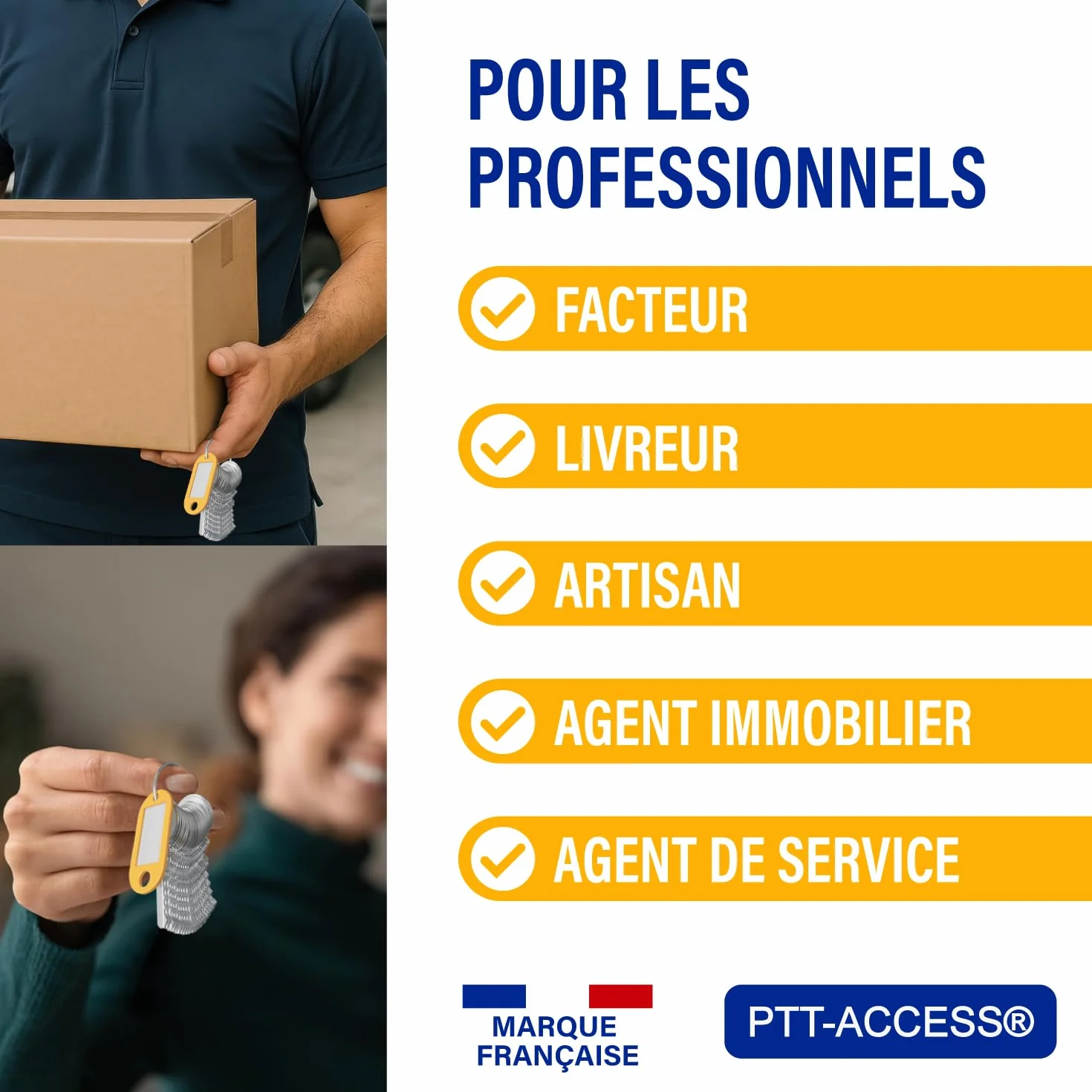 La Poste trousseau livreur 21 clés PTT serrures boîtes aux lettres
