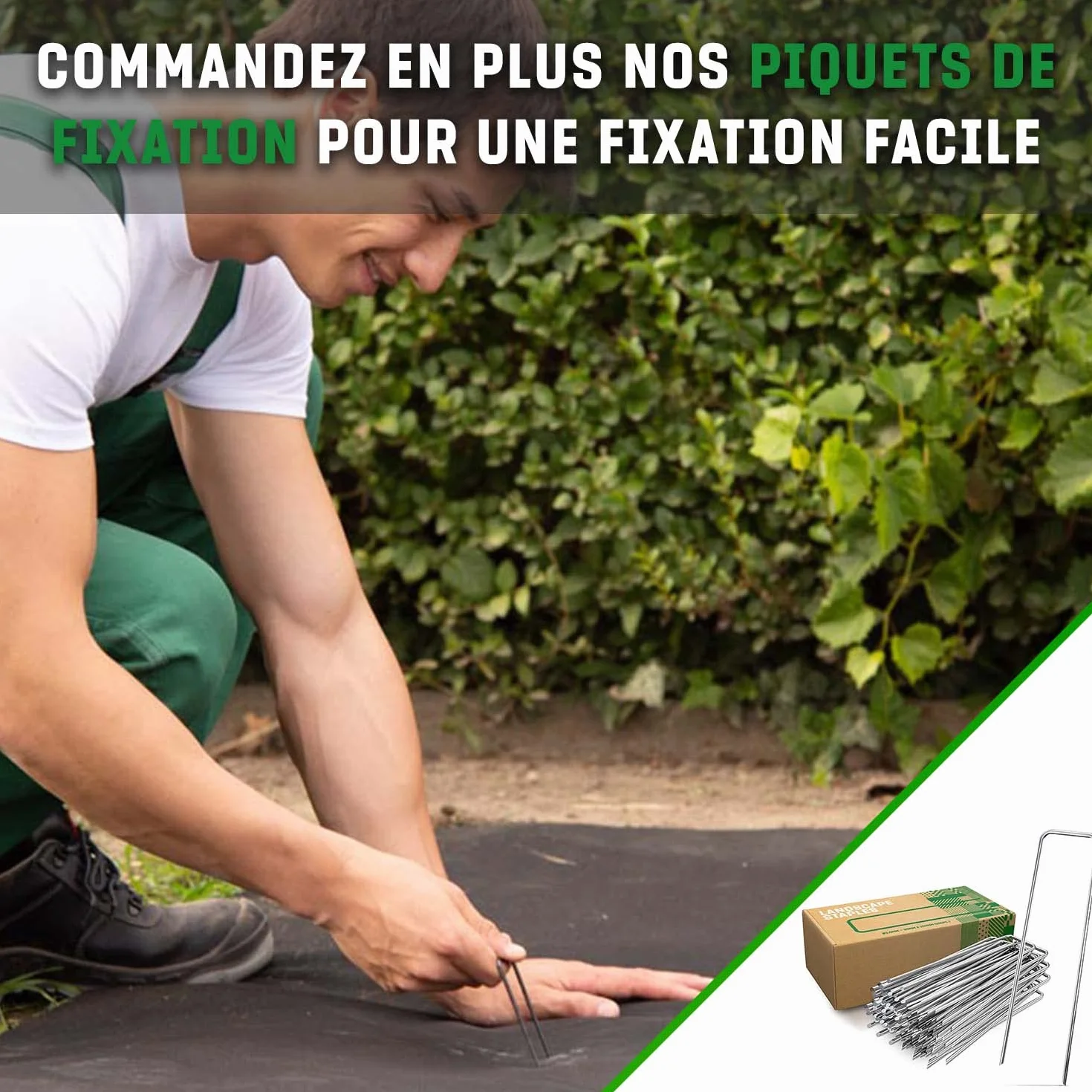 GardenGloss Toile de Paillage Anti Mauvaises Herbes 150 g/m² 50m x 1m Géotextile Perméable à l'eau Stable aux UV