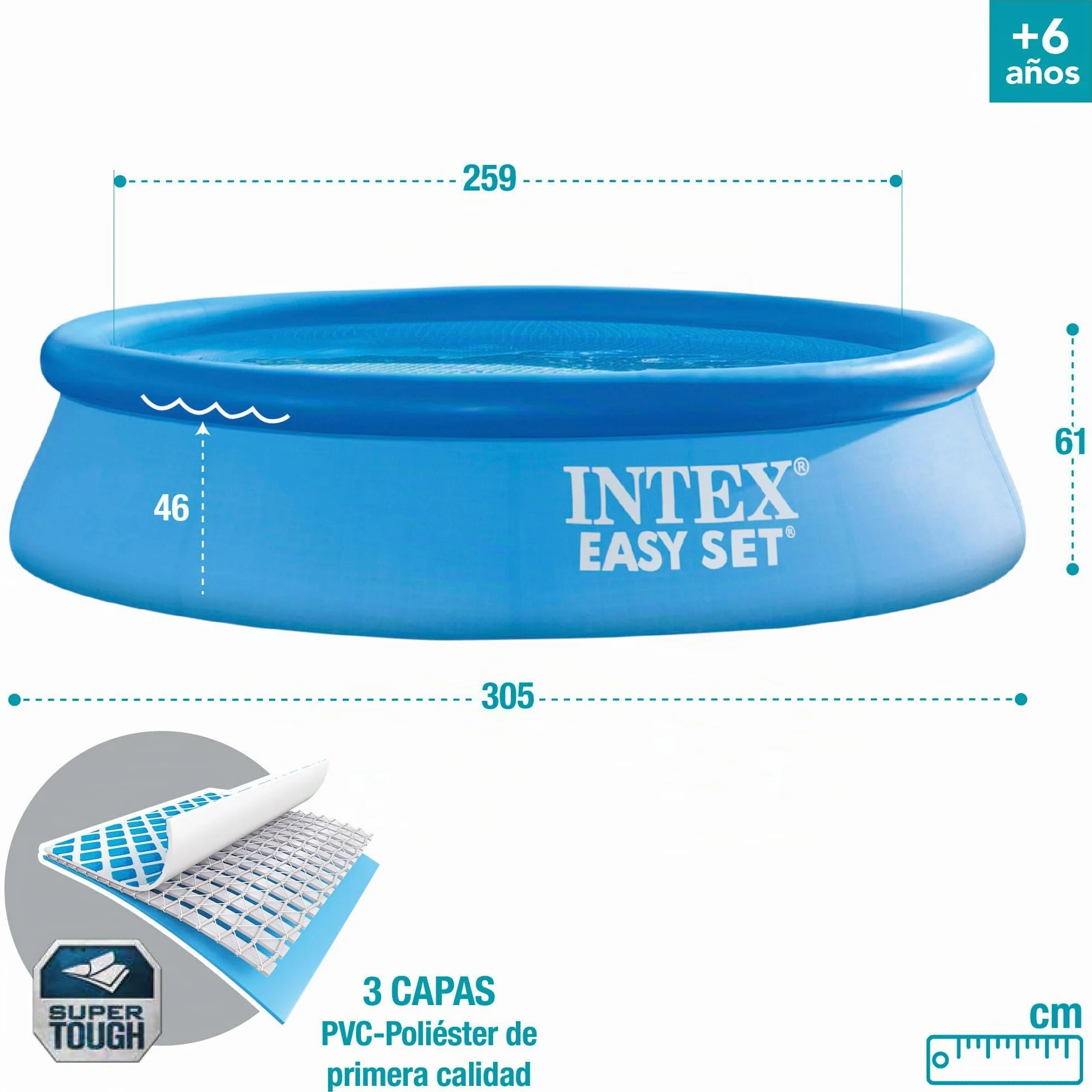 Intex piscinette Easy Set autoportante 3,05 x 0,61m