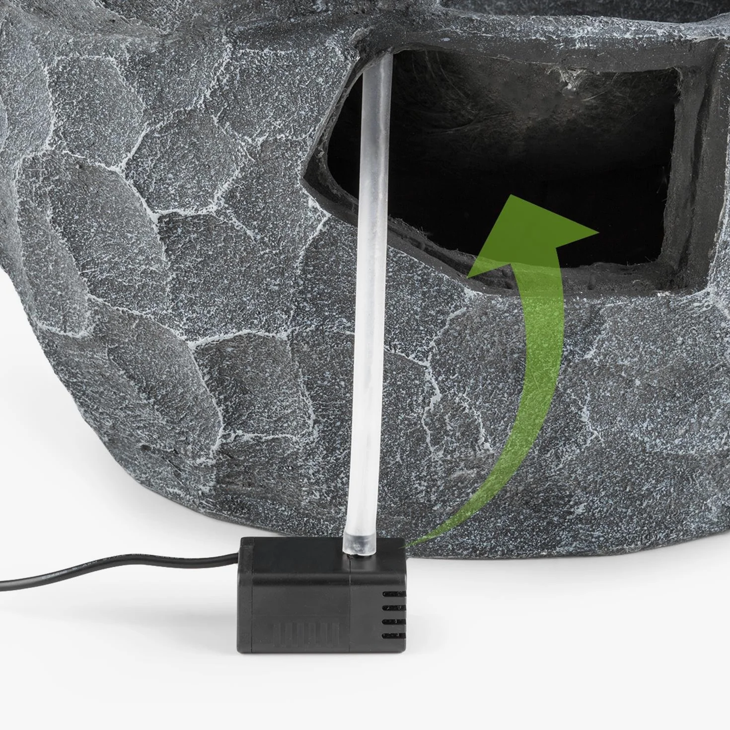 blumfeldt Murach - Fontaine Solaire en Cascade, Fontaine de Jardin, éclairage LED, Panneau Solaire 2kW, Patterie 2000mAh, en polyrésine résistante au Gel