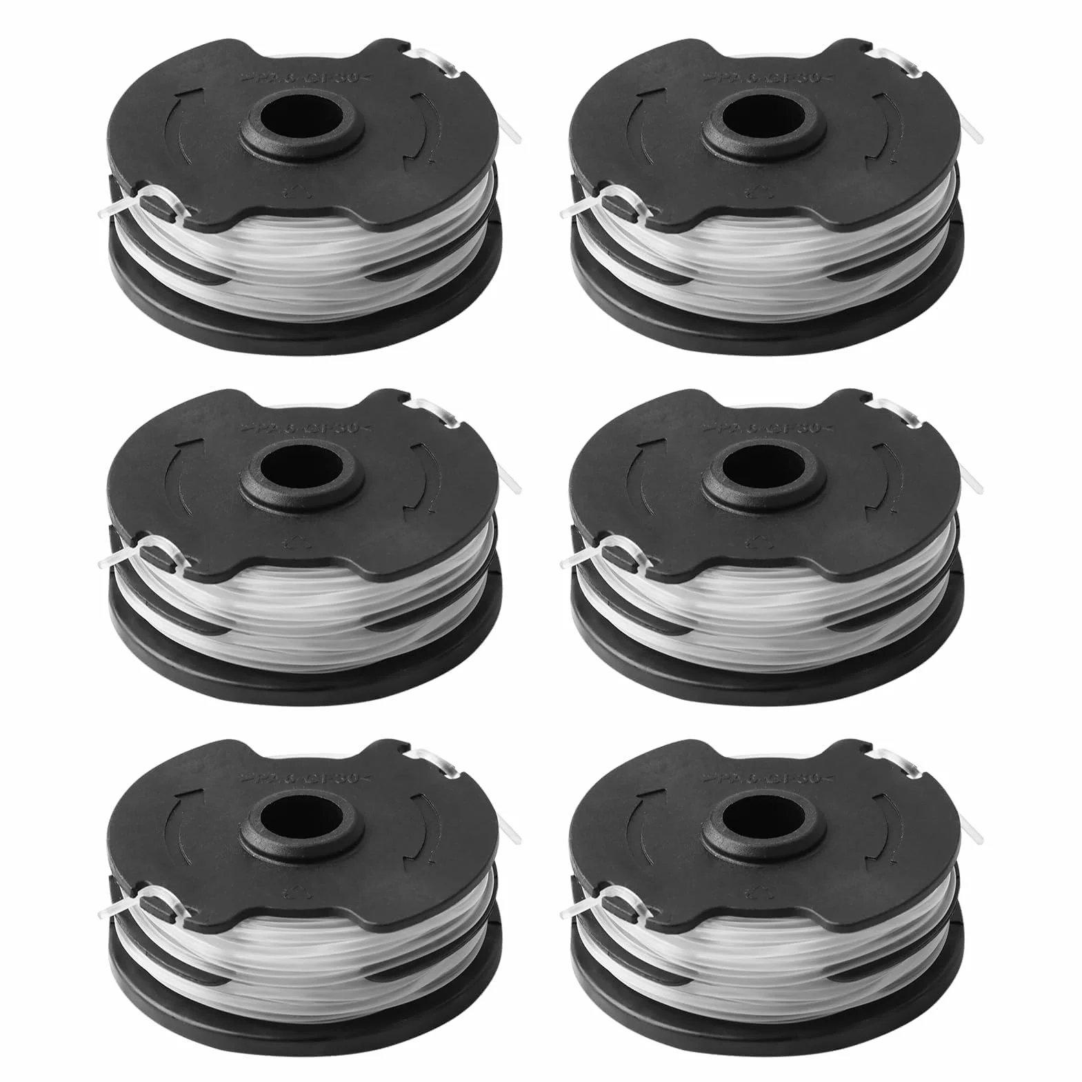 6 Bobine de Fil de Rechange Compatible avec Parkside PRTA 20-Li A1/B2/C3, PRT 300 A1,PRT 50 A3, 1,65 mm 10 m Coupe Bobine Portafilo et Longueur per PRT 550 A1/A3, PRTA TA 20-Li, C3-IAN 365589