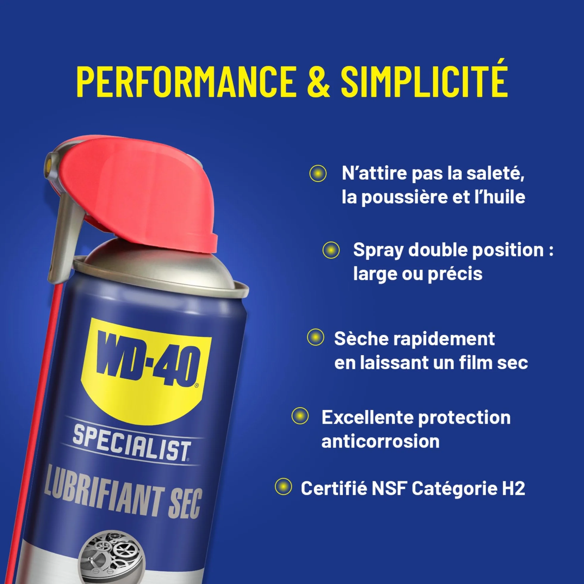 WD-40 Specialist Lubrifiant Sec Spray Double Position Anti Friction 400 ML