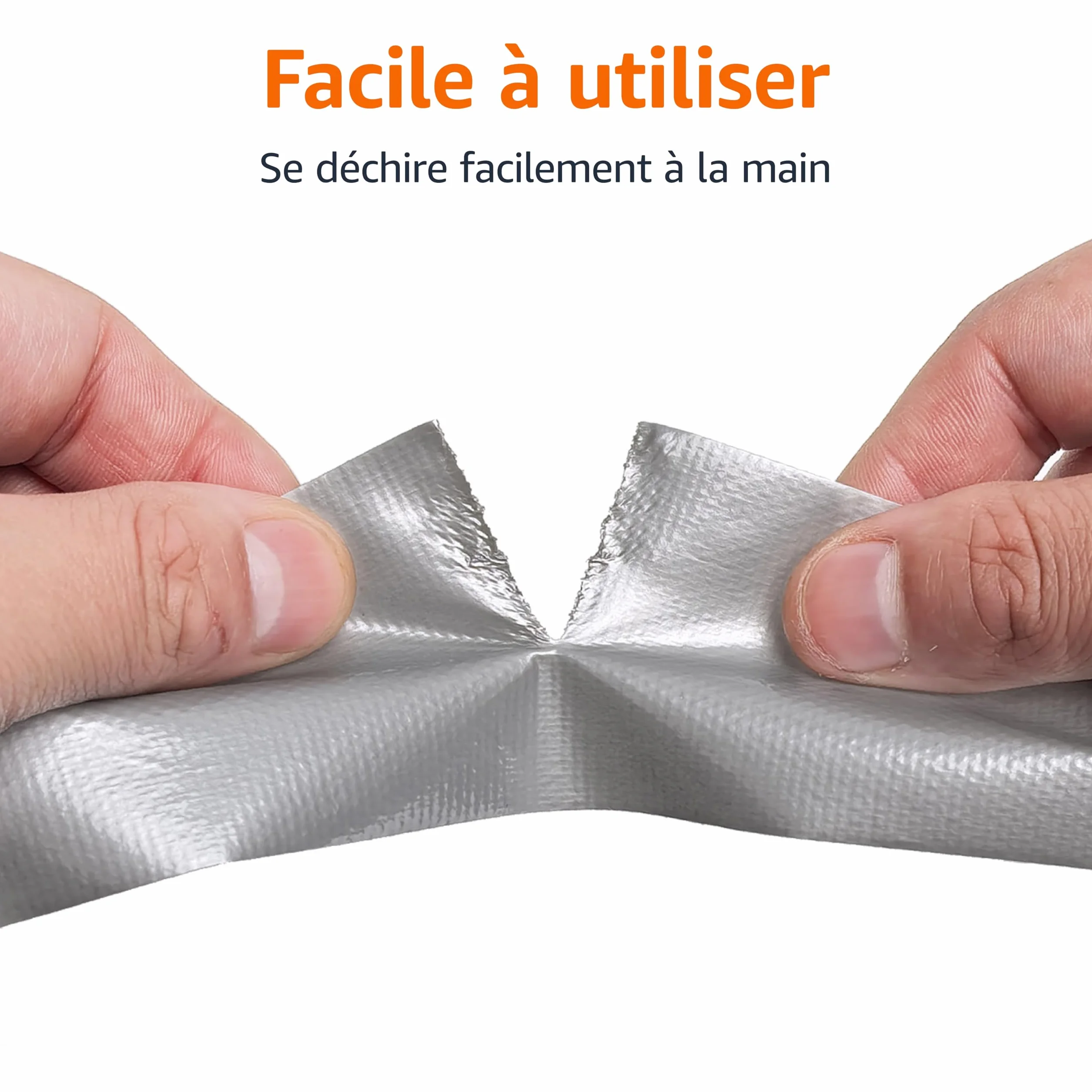 Amazon Basics Ruban Adhésif Haute Résistance 4.77 cm x 18.28 m Argenté Lot de 4 Rouleaux