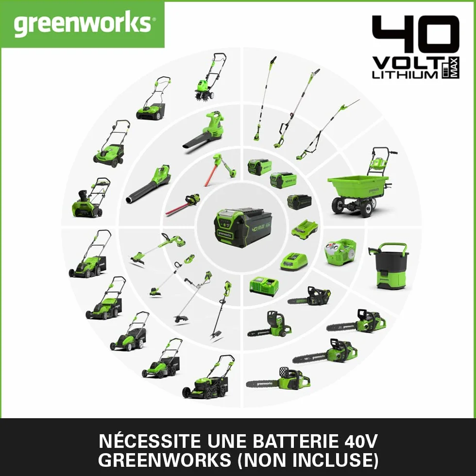 Greenworks GD40ST Souffleuse à Neige Sans Fil Moteur Sans Balai 51 cm 40V